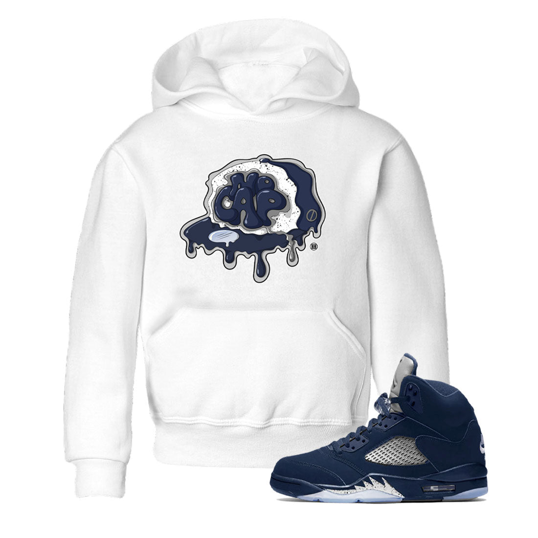 5s Georgetown shirt to match  jordans No Cap Streetwear Sneaker Shirt Air Jordan 5 Georgetown Drip Gear Zone Sneaker Matching Clothing Baby Toddler White 1 T-Shirt