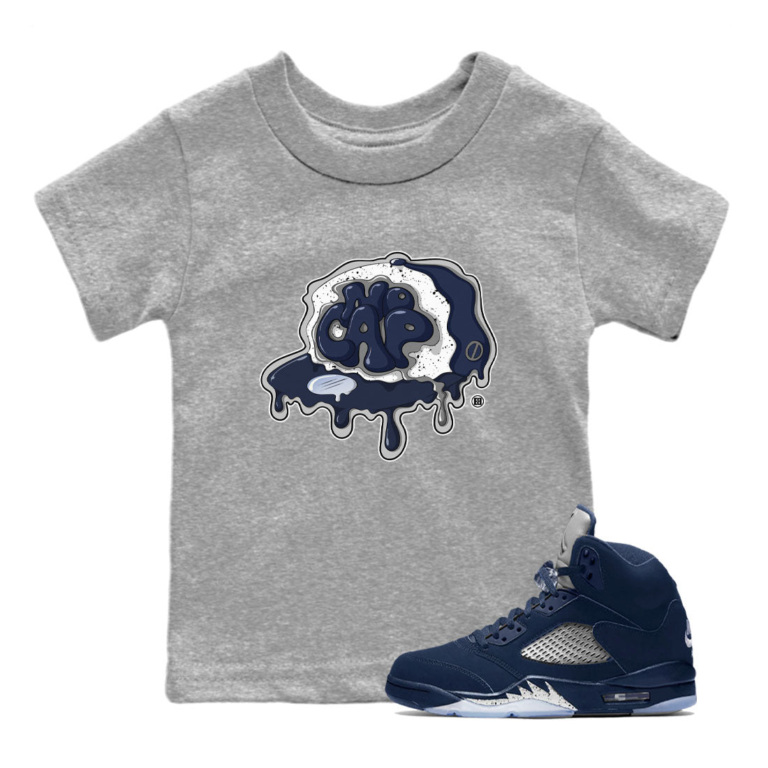 5s Georgetown shirt to match  jordans No Cap Streetwear Sneaker Shirt Air Jordan 5 Georgetown Drip Gear Zone Sneaker Matching Clothing Baby Toddler Heather Grey 1 T-Shirt