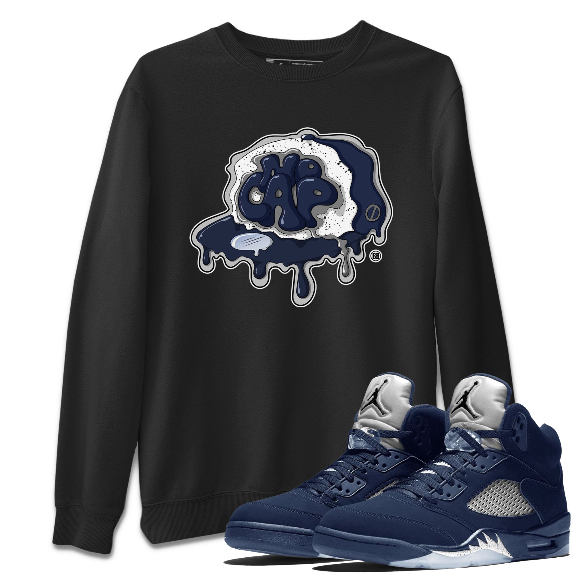 5s Georgetown shirt to match  jordans No Cap Streetwear Sneaker Shirt Air Jordan 5 Georgetown Drip Gear Zone Sneaker Matching Clothing Unisex Black 1 T-Shirt