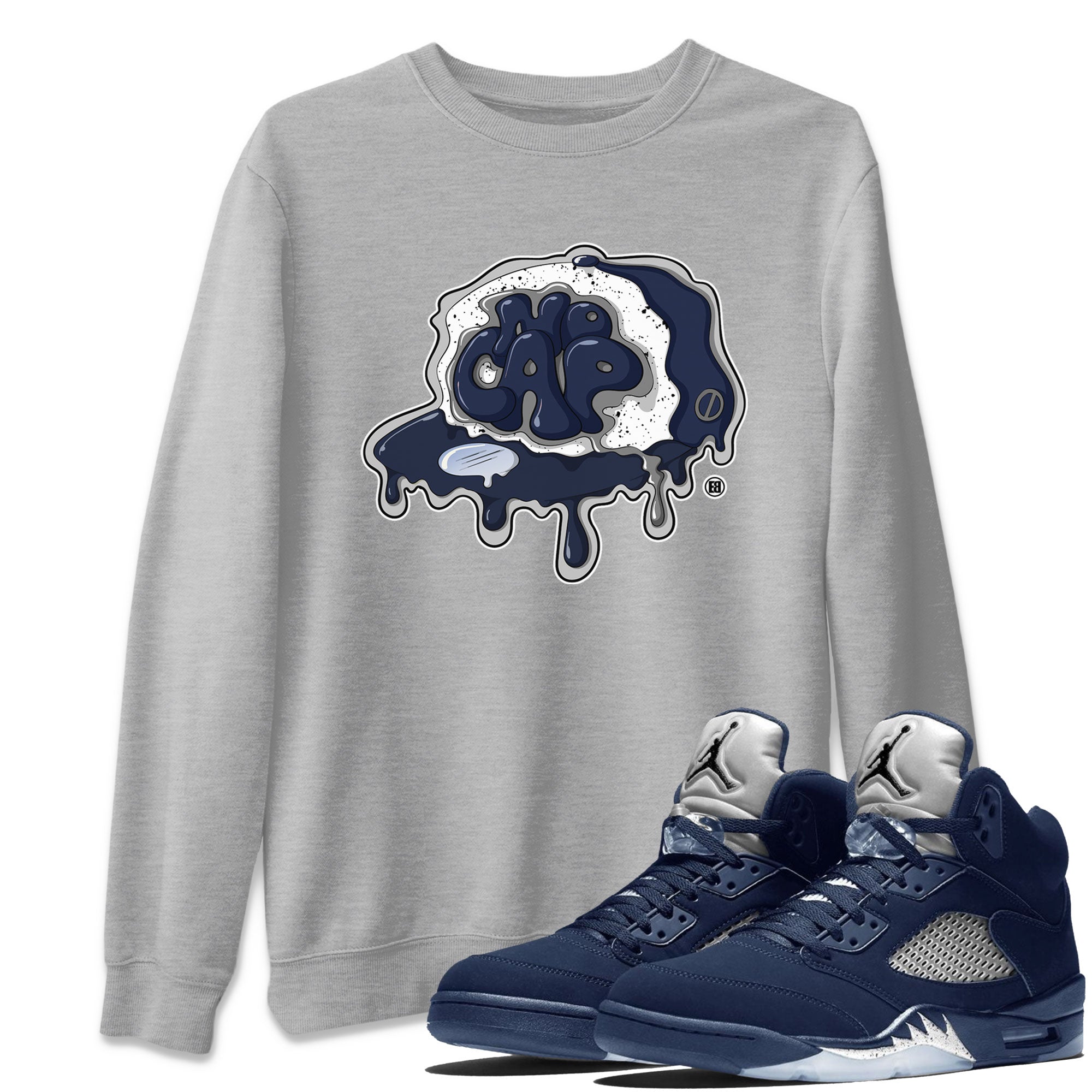 5s Georgetown shirt to match  jordans No Cap Streetwear Sneaker Shirt Air Jordan 5 Georgetown Drip Gear Zone Sneaker Matching Clothing Unisex Heather Grey 1 T-Shirt