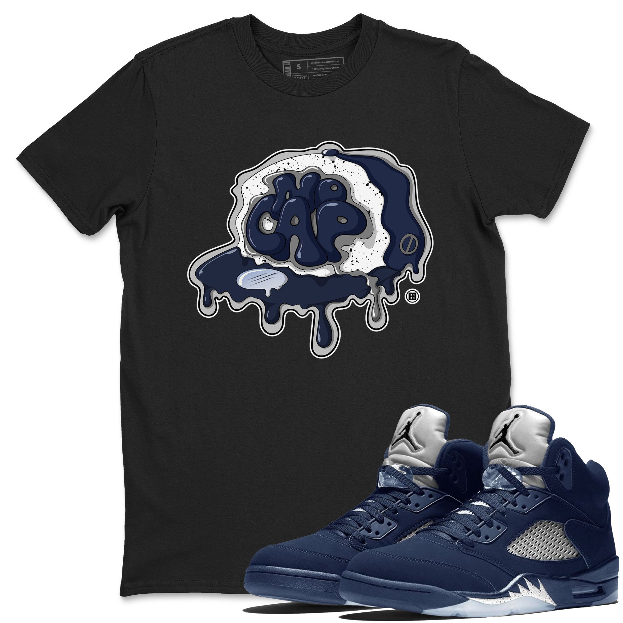5s Georgetown shirt to match  jordans No Cap Streetwear Sneaker Shirt Air Jordan 5 Georgetown Drip Gear Zone Sneaker Matching Clothing Unisex Black 1 T-Shirt