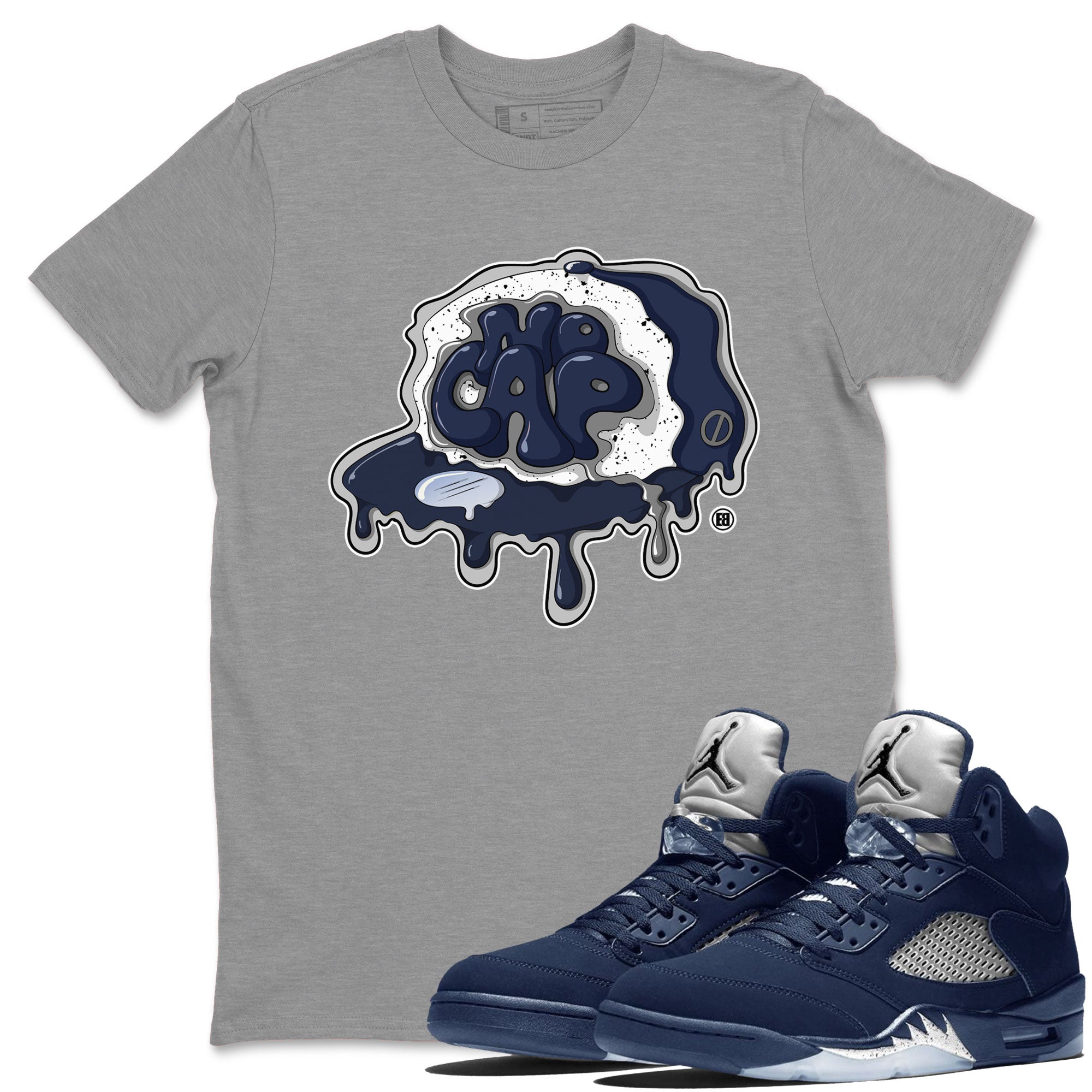 5s Georgetown shirt to match  jordans No Cap Streetwear Sneaker Shirt Air Jordan 5 Georgetown Drip Gear Zone Sneaker Matching Clothing Unisex Heather Grey 1 T-Shirt