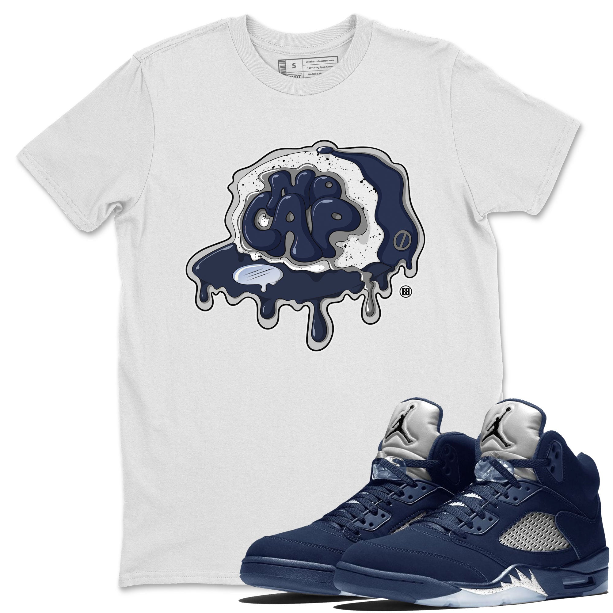5s Georgetown shirt to match  jordans No Cap Streetwear Sneaker Shirt Air Jordan 5 Georgetown Drip Gear Zone Sneaker Matching Clothing Unisex White 1 T-Shirt