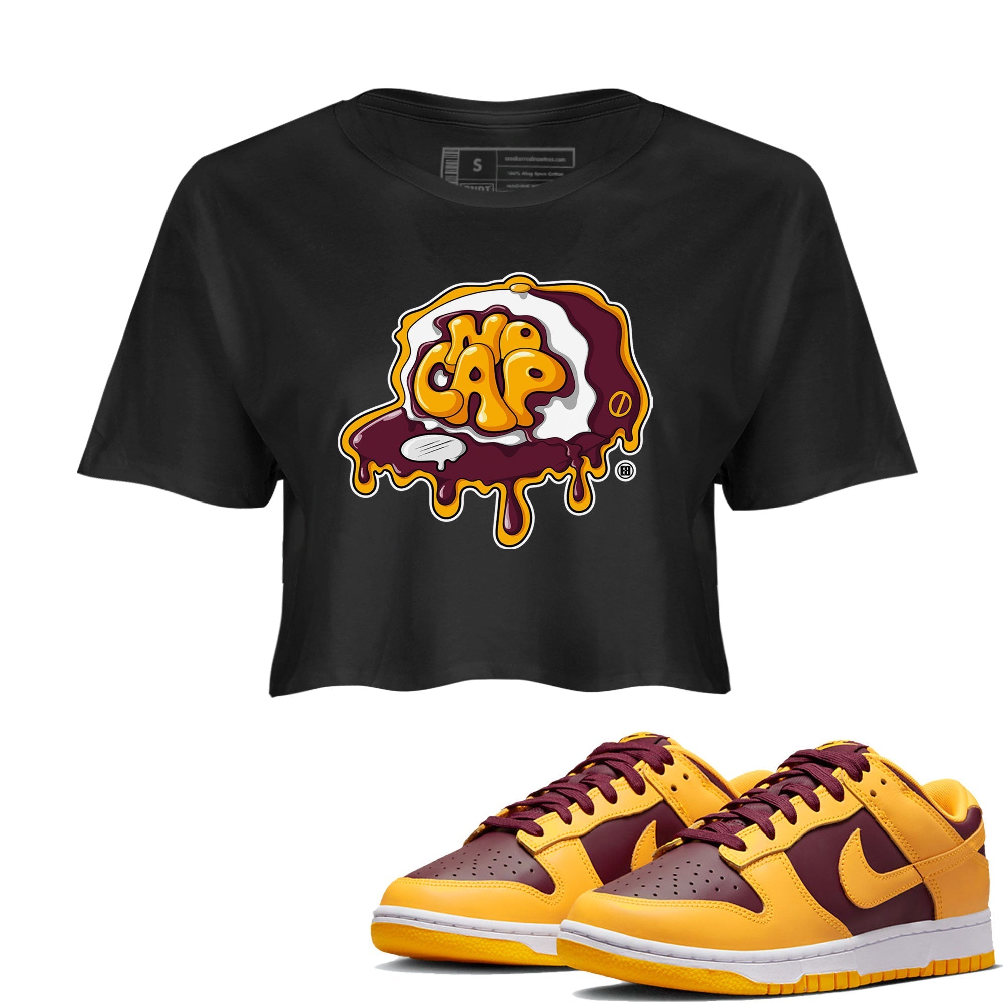 Nike Dunk Arizona State shirt to match jordans No Cap Streetwear Sneaker Shirt Nike Dunk Arizona State Drip Gear Zone Sneaker Matching Clothing Black 1 Crop T-Shirt