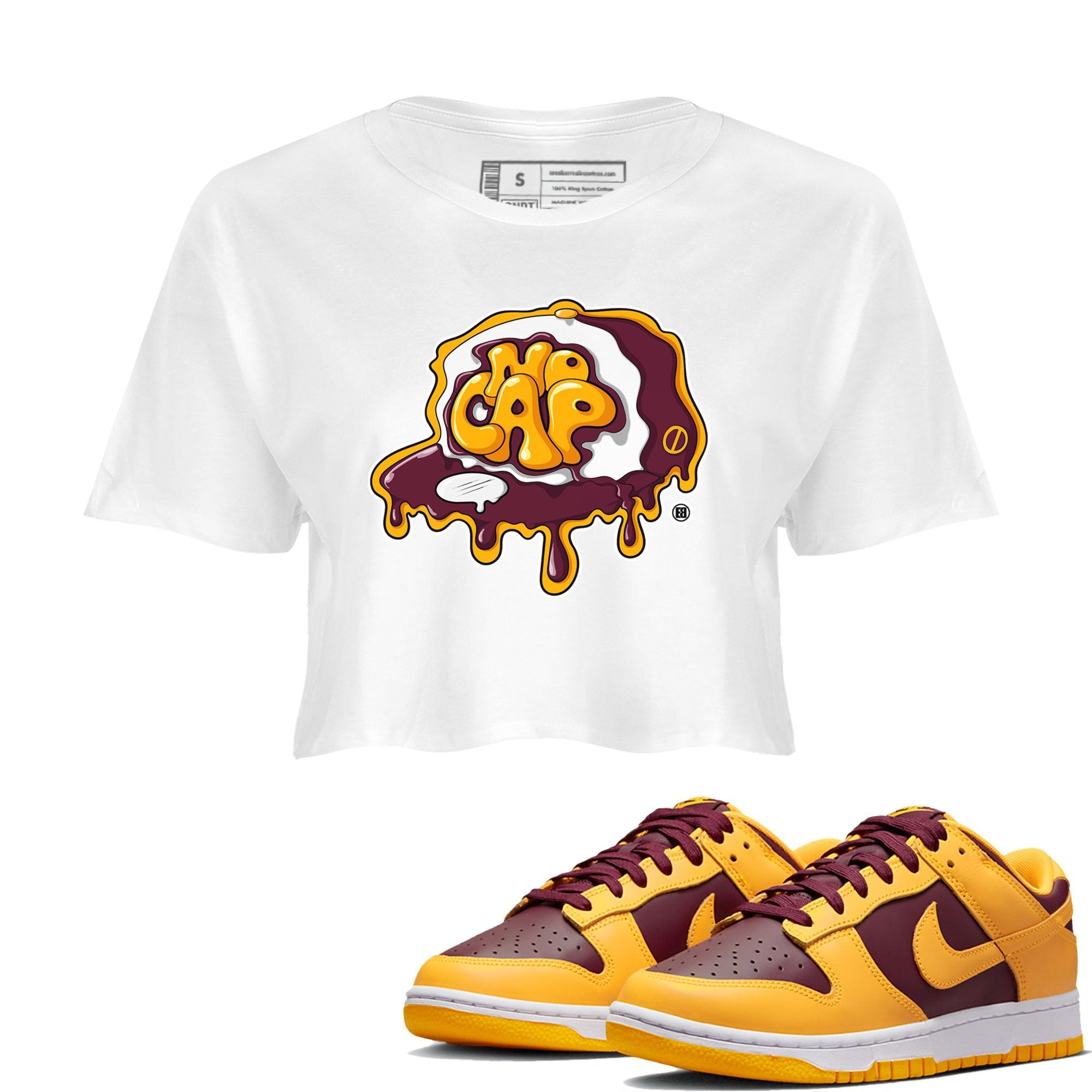 Nike Dunk Arizona State shirt to match jordans No Cap Streetwear Sneaker Shirt Nike Dunk Arizona State Drip Gear Zone Sneaker Matching Clothing White 1 Crop T-Shirt
