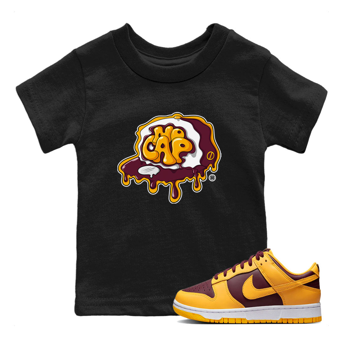 Nike Dunk Arizona State shirt to match jordans No Cap Streetwear Sneaker Shirt Nike Dunk Arizona State Drip Gear Zone Sneaker Matching Clothing Baby Toddler Black 1 T-Shirt