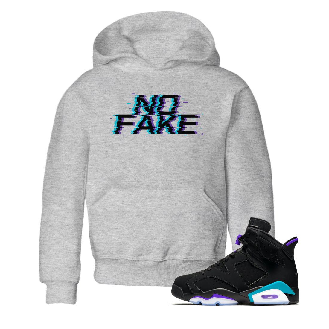 Jordan 6 Retro Aqua shirt to match jordans No Fake Glitch Streetwear Sneaker Shirt Air Jordan 6 Aqua Drip Gear Zone Sneaker Matching Clothing Baby Toddler Heather Grey 1 T-Shirt