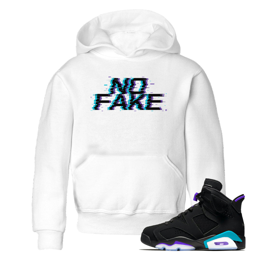 Jordan 6 Retro Aqua shirt to match jordans No Fake Glitch Streetwear Sneaker Shirt Air Jordan 6 Aqua Drip Gear Zone Sneaker Matching Clothing Baby Toddler White 1 T-Shirt