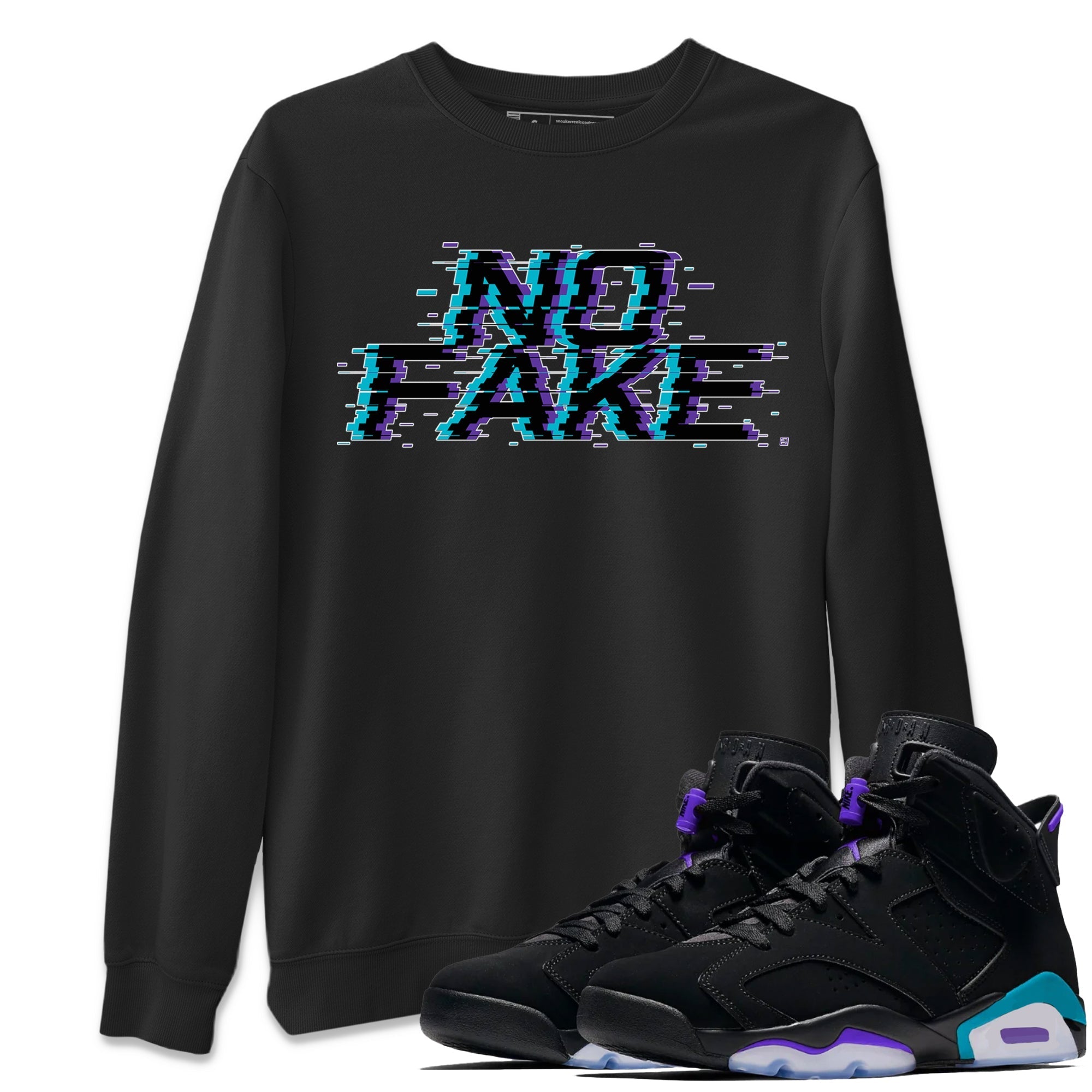 Jordan 6 Retro Aqua shirt to match jordans No Fake Glitch Streetwear Sneaker Shirt Air Jordan 6 Aqua Drip Gear Zone Sneaker Matching Clothing Unisex Black 1 T-Shirt