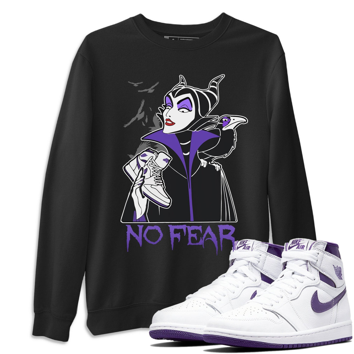 Jordan 1 WMNS Court Purple Shirt To Match Jordans No Fear Sneaker Tees Jordan 1 WMNS Court Purple Drip Gear Zone Sneaker Matching Clothing Unisex Shirts