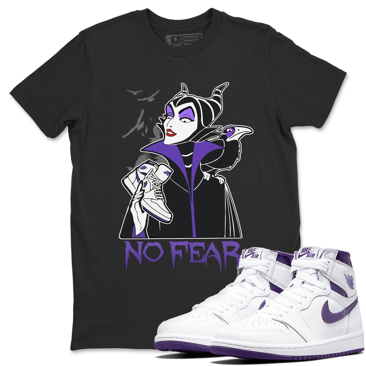 Jordan 1 WMNS Court Purple Shirt To Match Jordans No Fear Sneaker Tees Jordan 1 WMNS Court Purple Drip Gear Zone Sneaker Matching Clothing Unisex Shirts