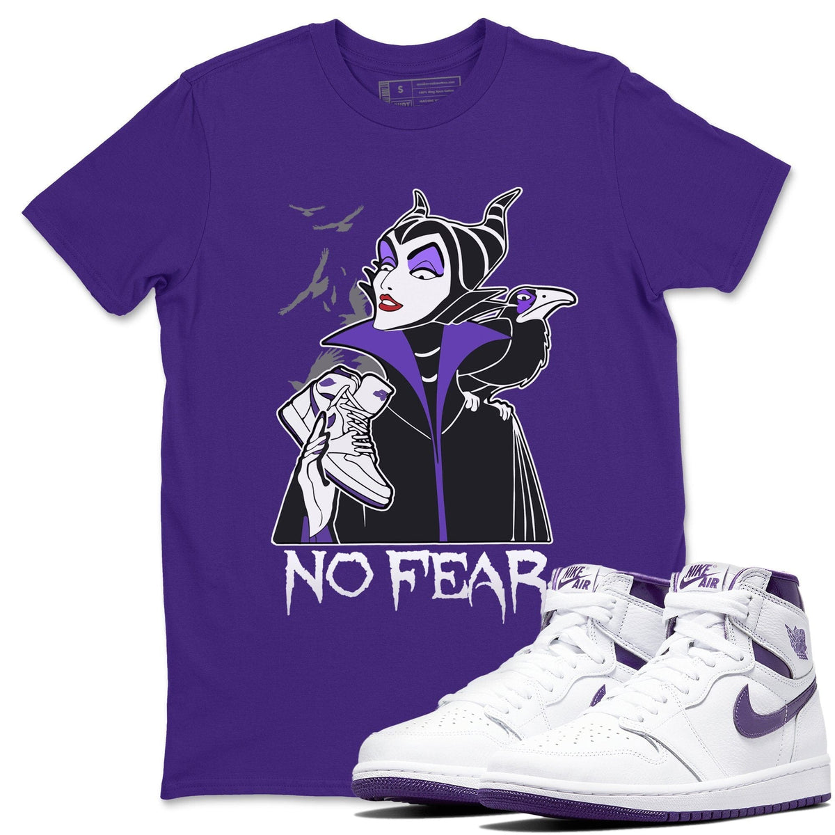 Jordan 1 WMNS Court Purple Shirt To Match Jordans No Fear Sneaker Tees Jordan 1 WMNS Court Purple Drip Gear Zone Sneaker Matching Clothing Unisex Shirts