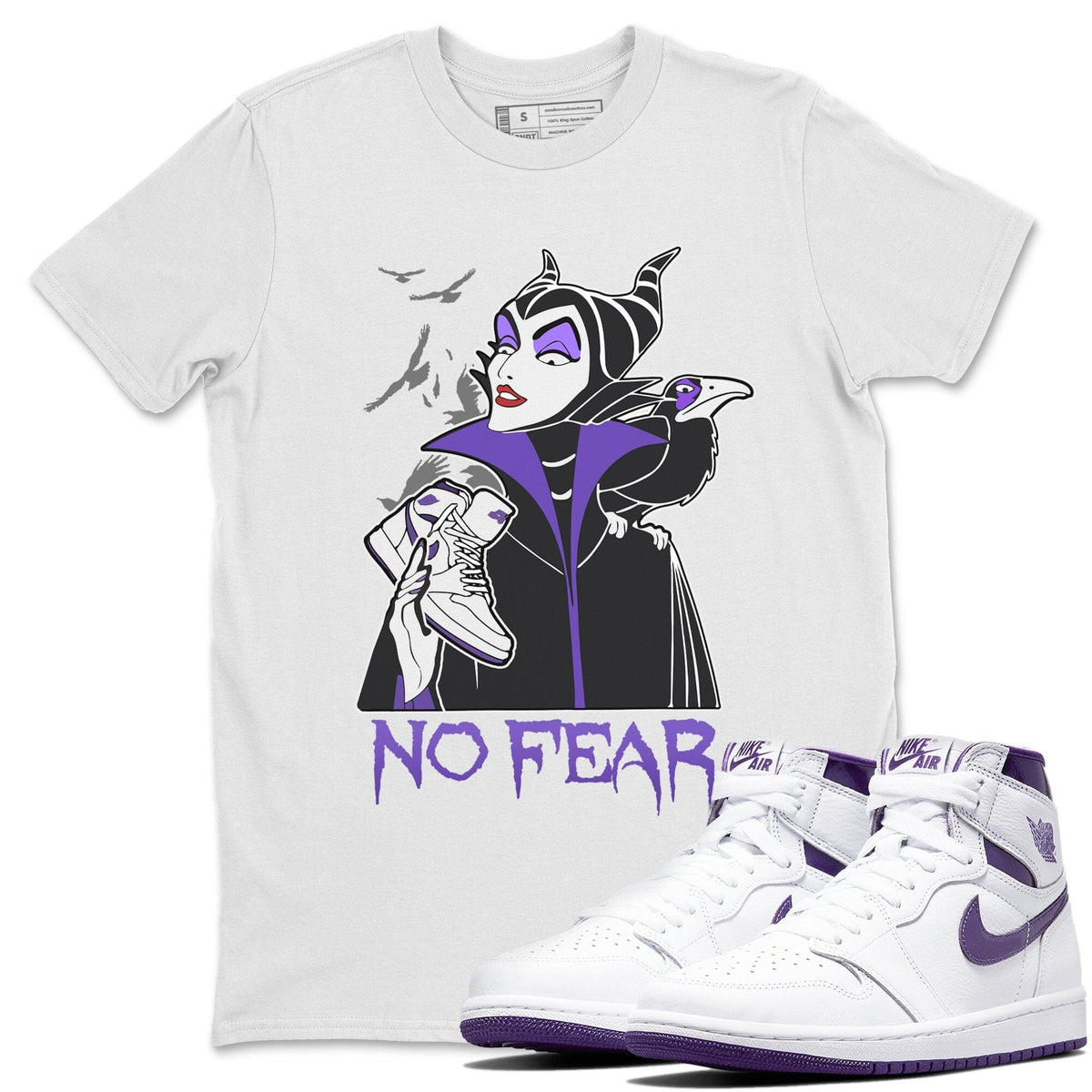Jordan 1 WMNS Court Purple Shirt To Match Jordans No Fear Sneaker Tees Jordan 1 WMNS Court Purple Drip Gear Zone Sneaker Matching Clothing Unisex Shirts
