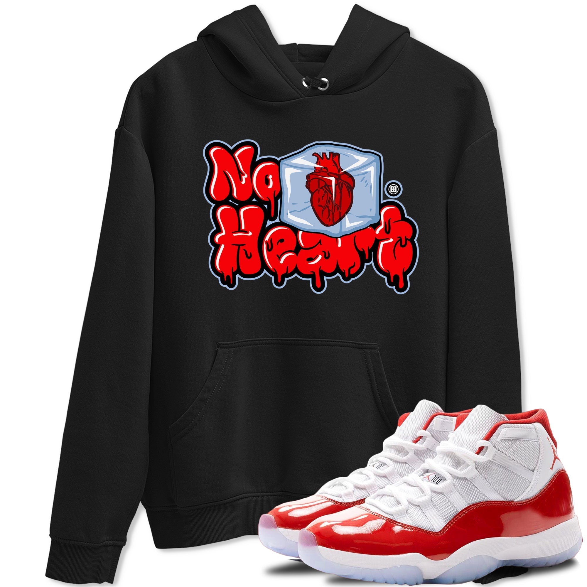 Air Jordan 11 Cherry shirt to match jordans No Hearts sneaker tees Air Jordan 11 Retro Cherry Drip Gear Zone Unisex Black 1 T-Shirt