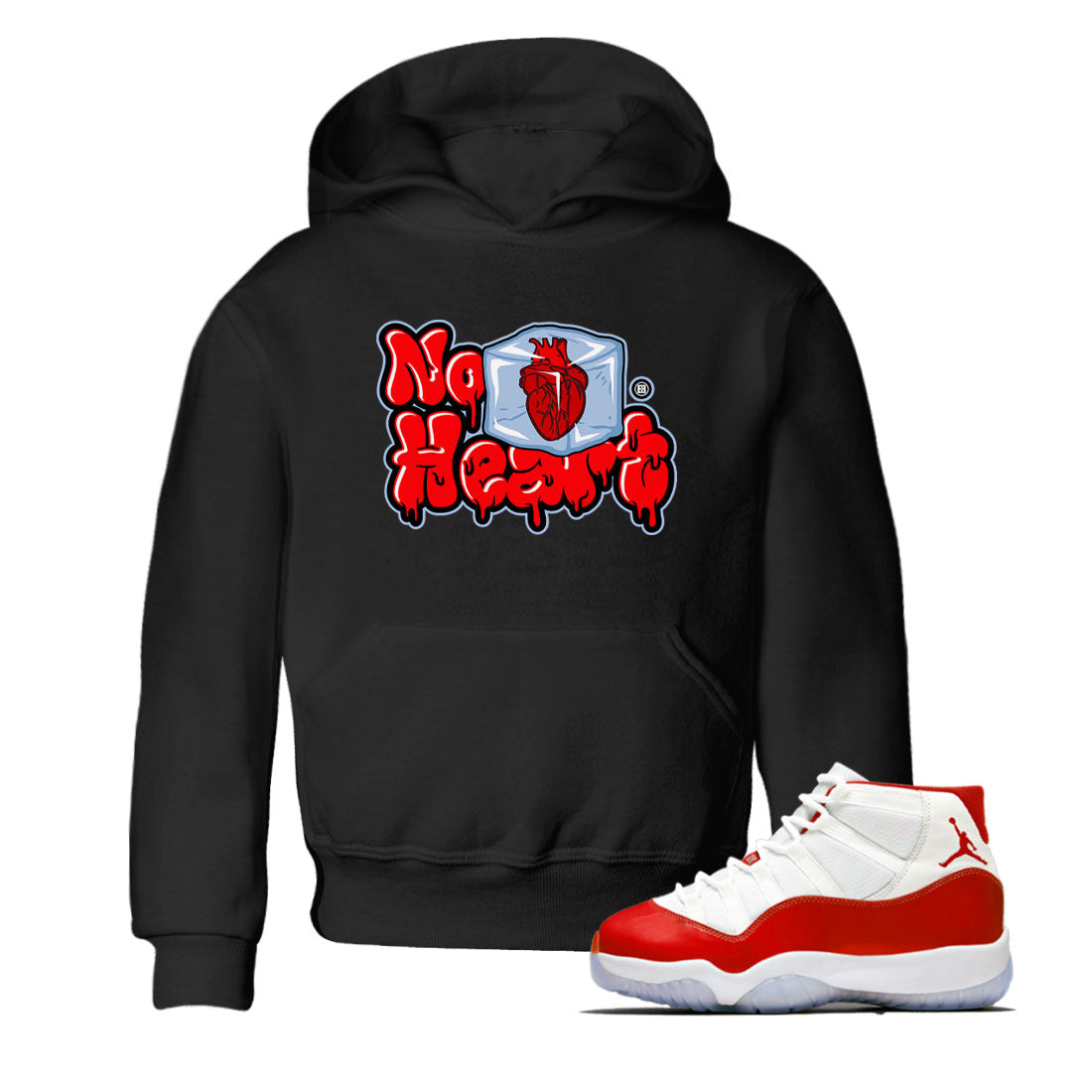 Air Jordan 11 Cherry shirt to match jordans No Hearts sneaker tees Air Jordan 11 Retro Cherry Drip Gear Zone Baby Toddler Black 1 T-Shirt
