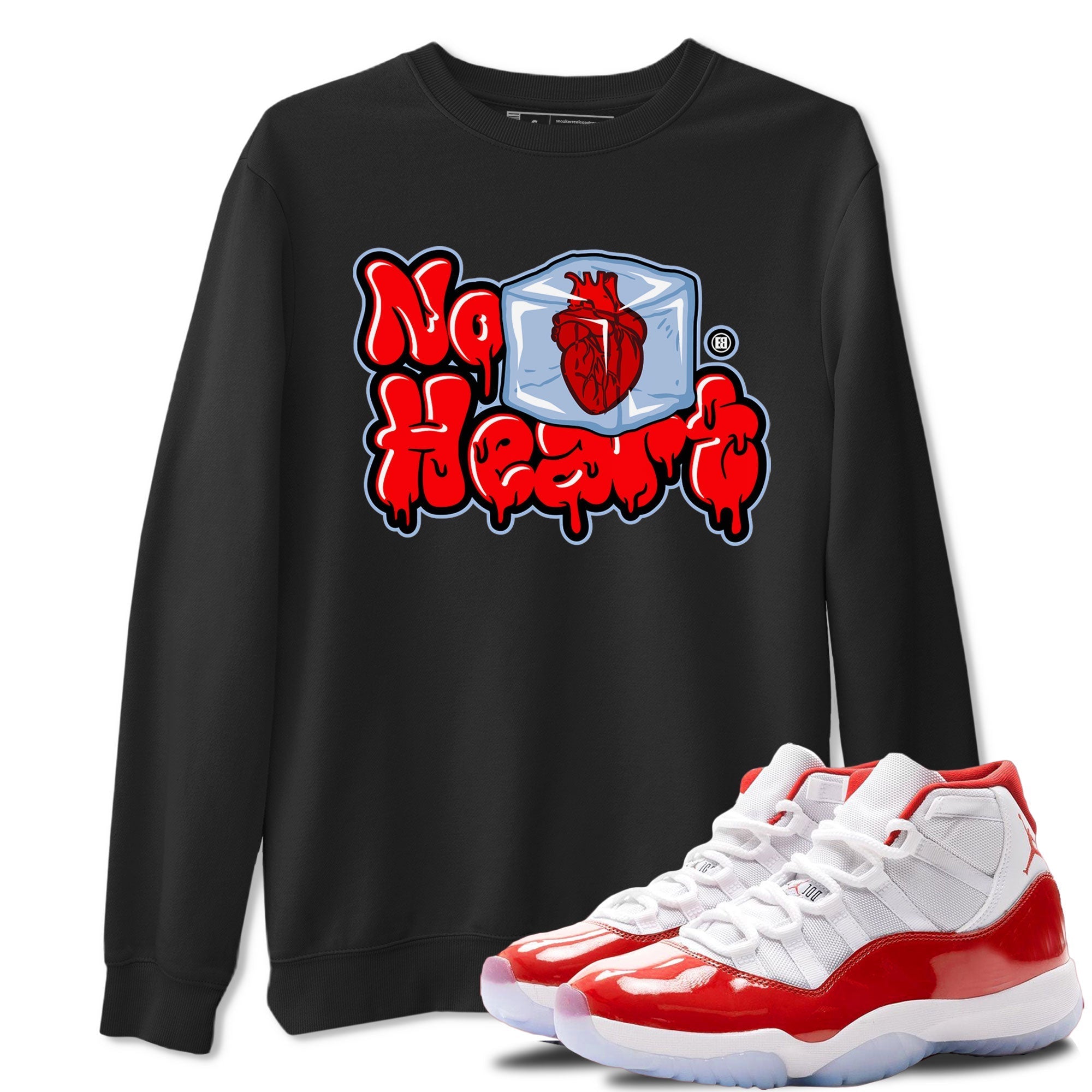 Air Jordan 11 Cherry shirt to match jordans No Hearts sneaker tees Air Jordan 11 Retro Cherry Drip Gear Zone Unisex Black 2 T-Shirt