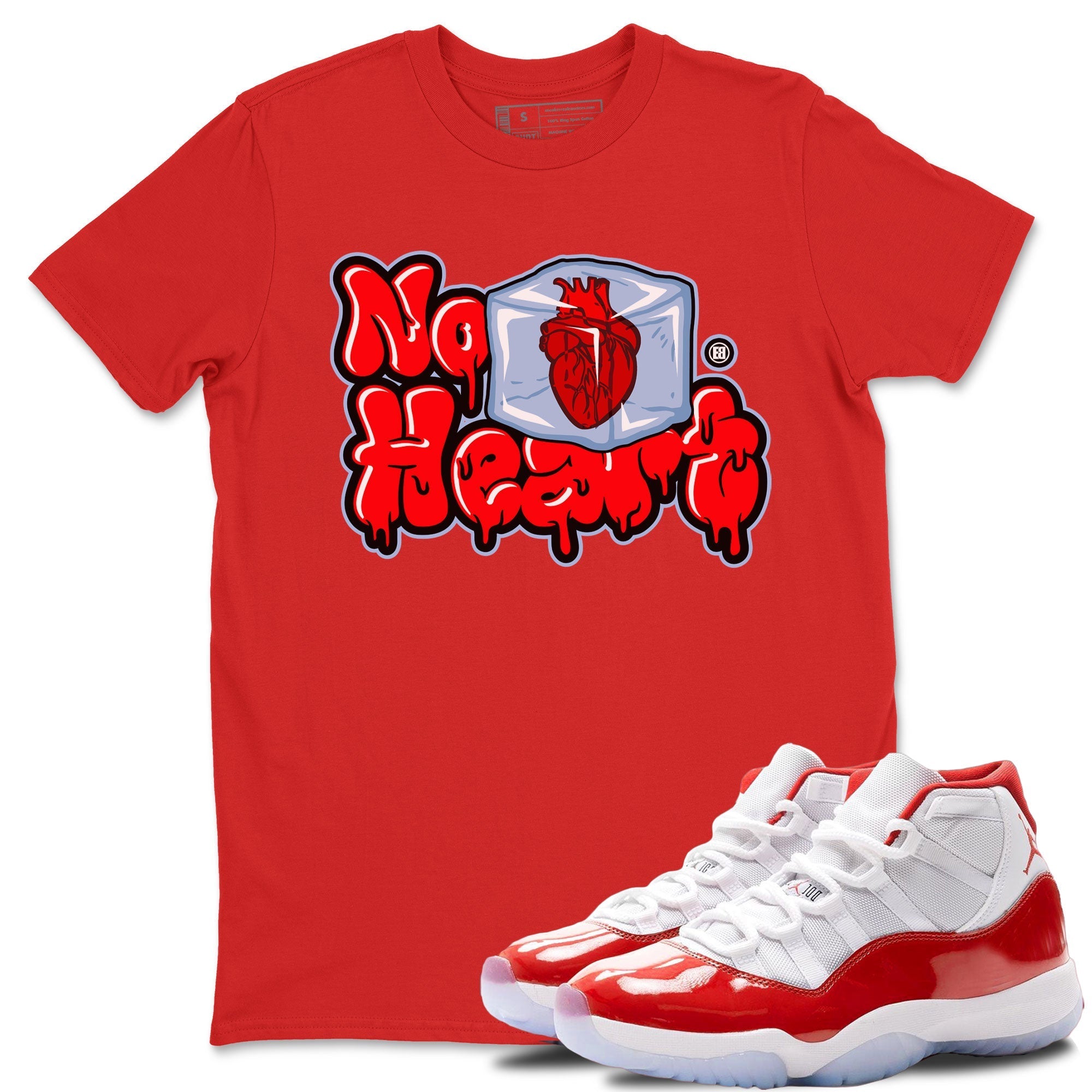Air Jordan 11 Cherry shirt to match jordans No Hearts sneaker tees Air Jordan 11 Retro Cherry Drip Gear Zone Unisex Red 1 T-Shirt