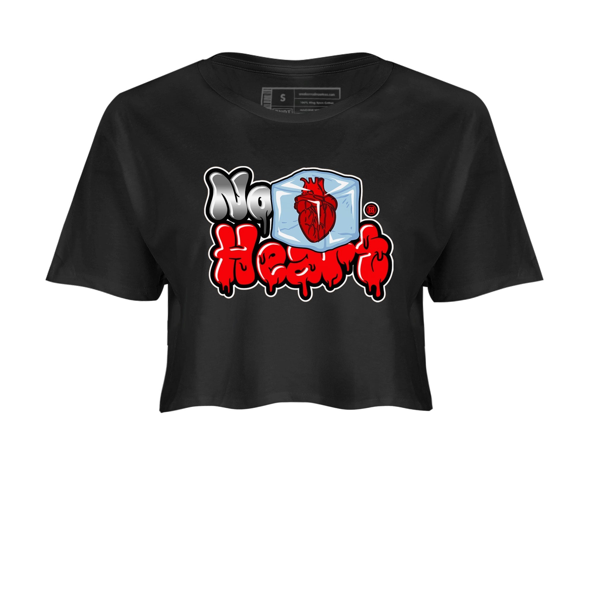 Air Jordan 12 Cherry shirt to match jordans No Hearts sneaker tees Air Jordan 12 Cherry Drip Gear Zone Black 2 Crop T-Shirt