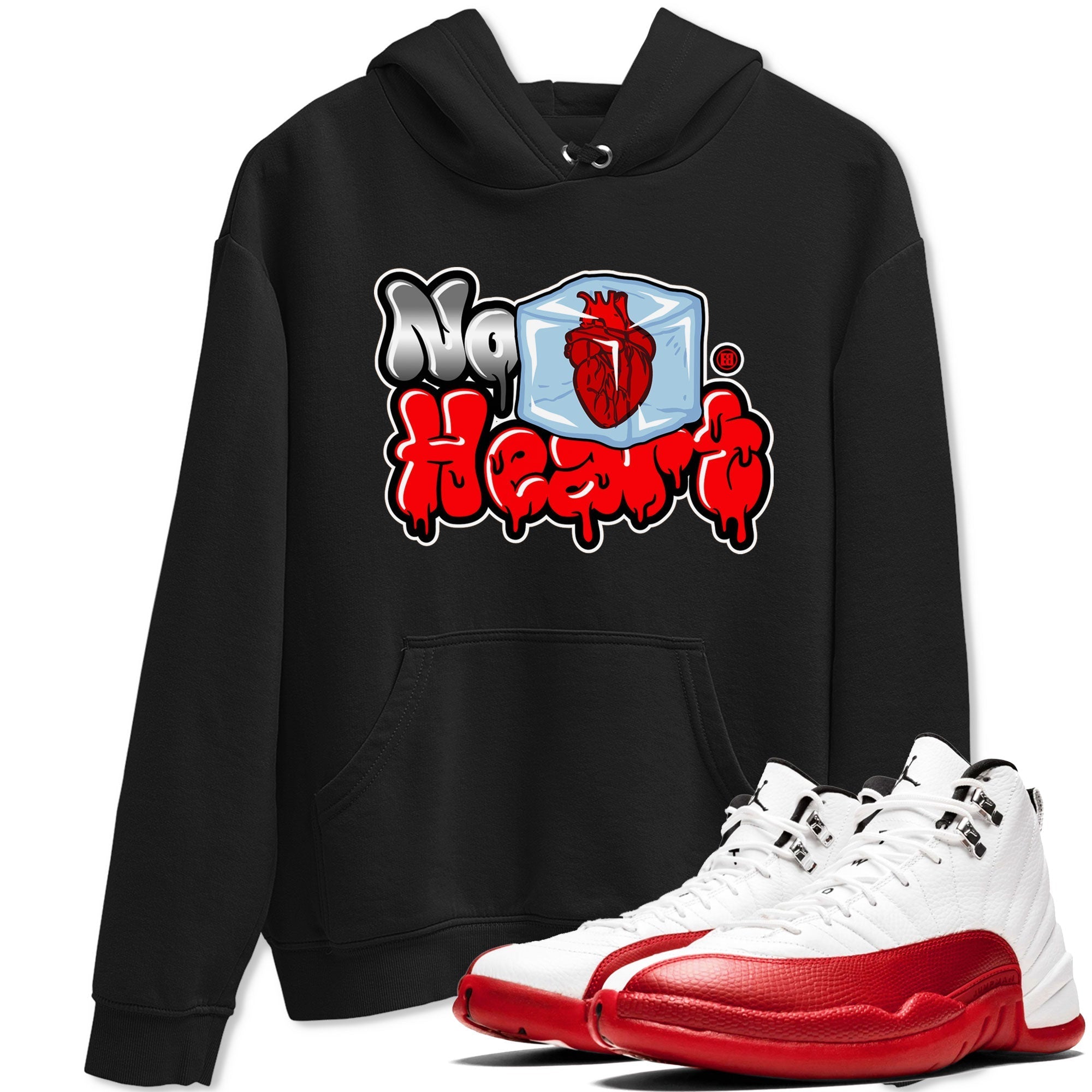 Air Jordan 12 Cherry shirt to match jordans No Hearts sneaker tees Air Jordan 12 Cherry Drip Gear Zone Unisex Black 1 T-Shirt