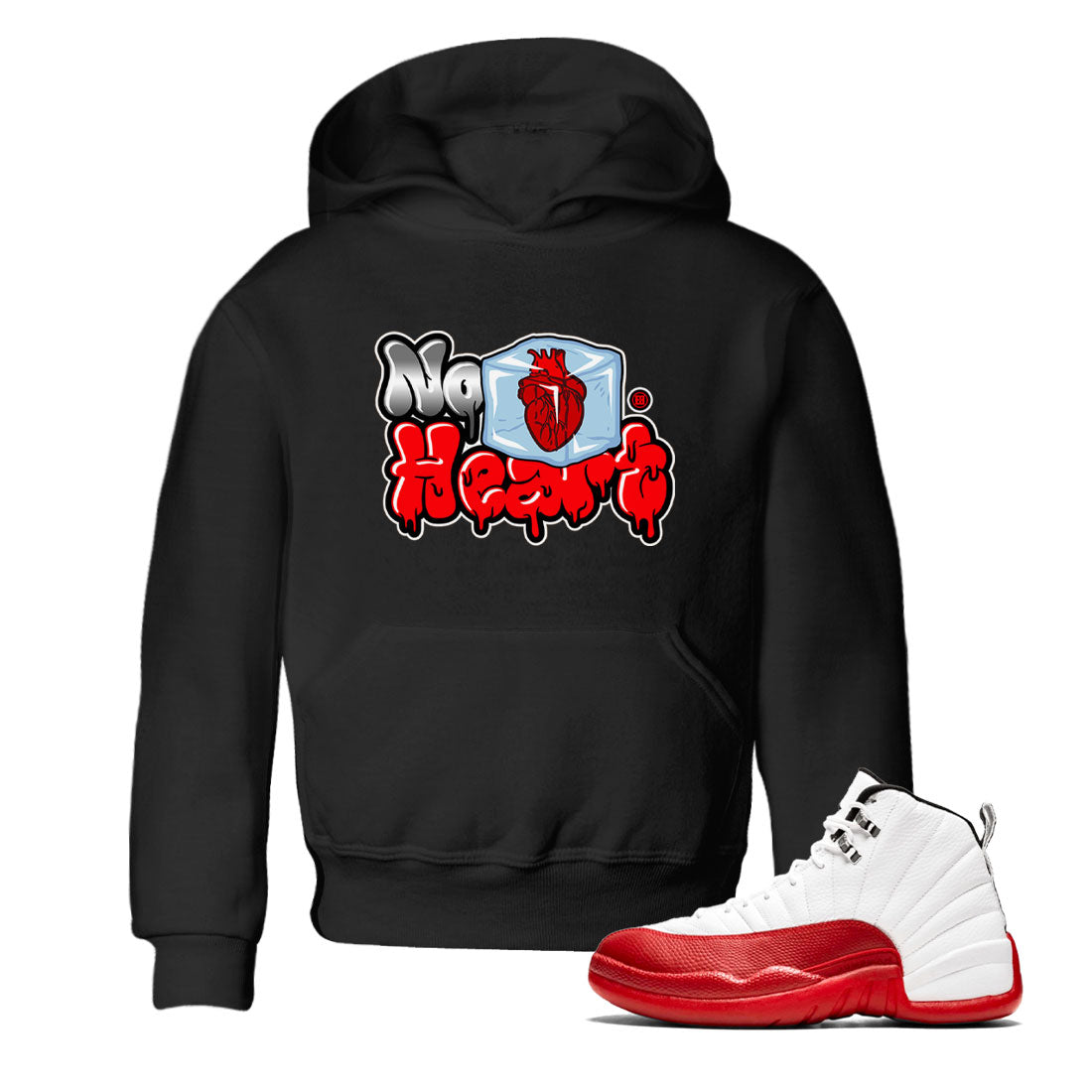 Air Jordan 12 Cherry shirt to match jordans No Hearts sneaker tees Air Jordan 12 Cherry Drip Gear Zone Baby Toddler Black 1 T-Shirt