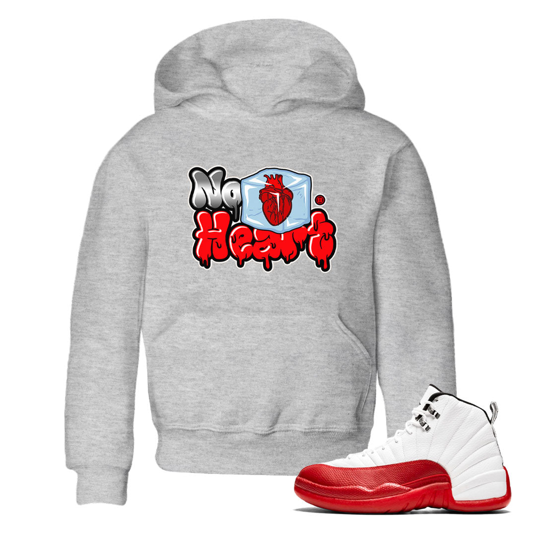 Air Jordan 12 Cherry shirt to match jordans No Hearts sneaker tees Air Jordan 12 Cherry Drip Gear Zone Baby Toddler Heather Grey 1 T-Shirt