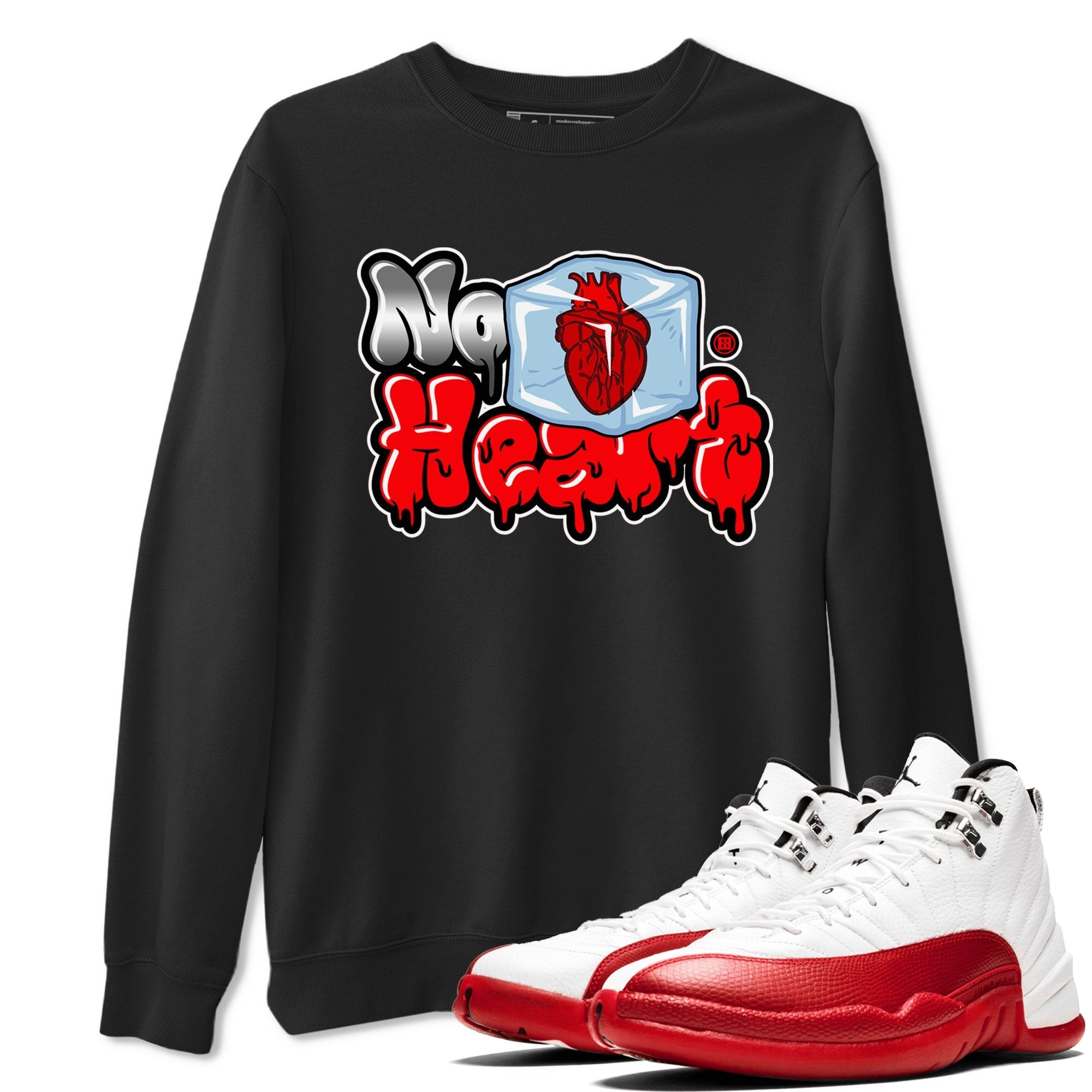 Air Jordan 12 Cherry shirt to match jordans No Hearts sneaker tees Air Jordan 12 Cherry Drip Gear Zone Unisex Black 1 T-Shirt