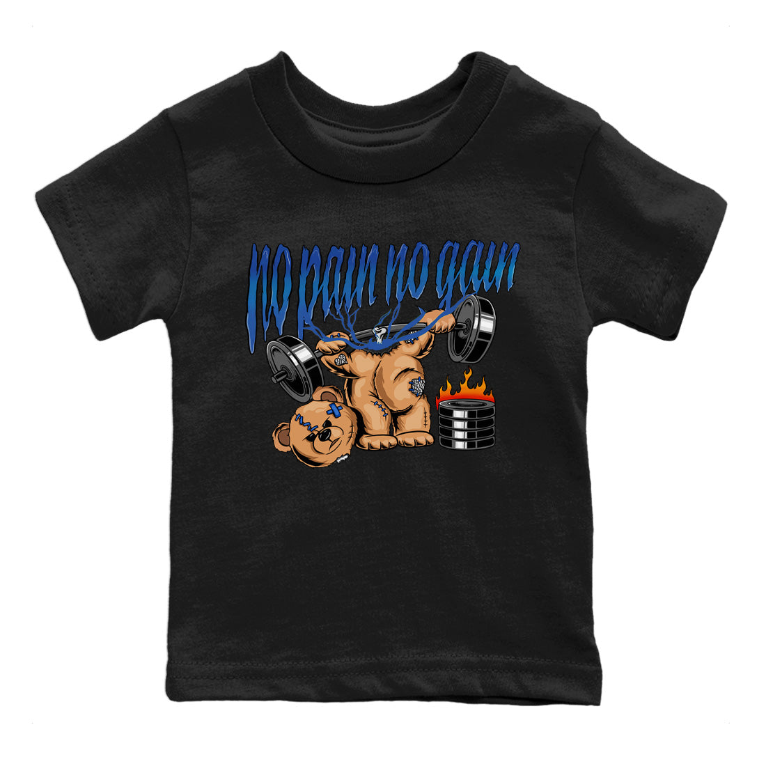 Air Jordan 3 Wizards Sneaker Match Tees No Pain No Gain Streetwear Sneaker Shirt Air Jordan 3 Retro Wizards Sneaker Release Tees Kids Shirts Black 2