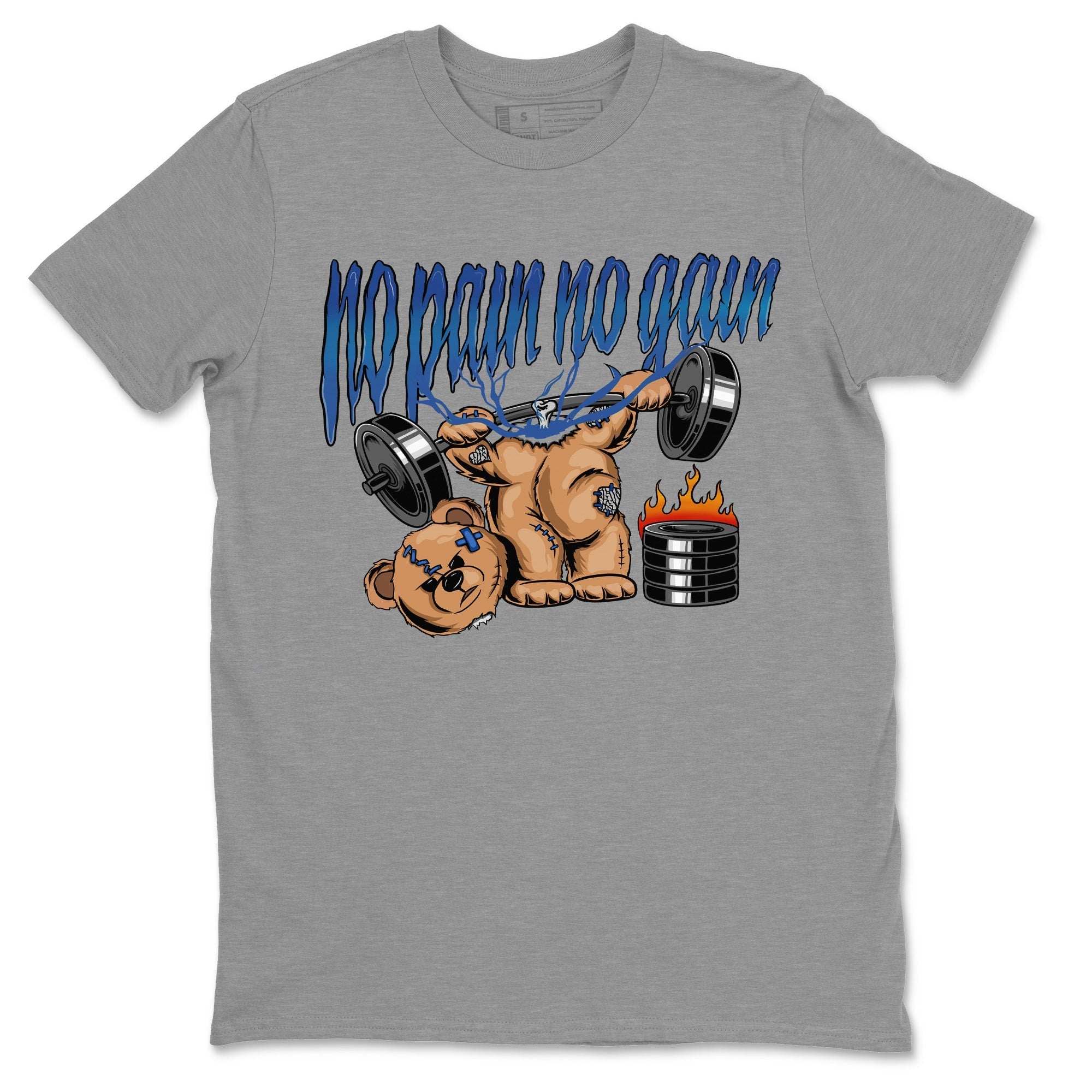 Air Jordan 3 Wizards Sneaker Match Tees No Pain No Gain Streetwear Sneaker Shirt Air Jordan 3 Retro Wizards Sneaker Release Tees Unisex Shirts Heather Grey 2