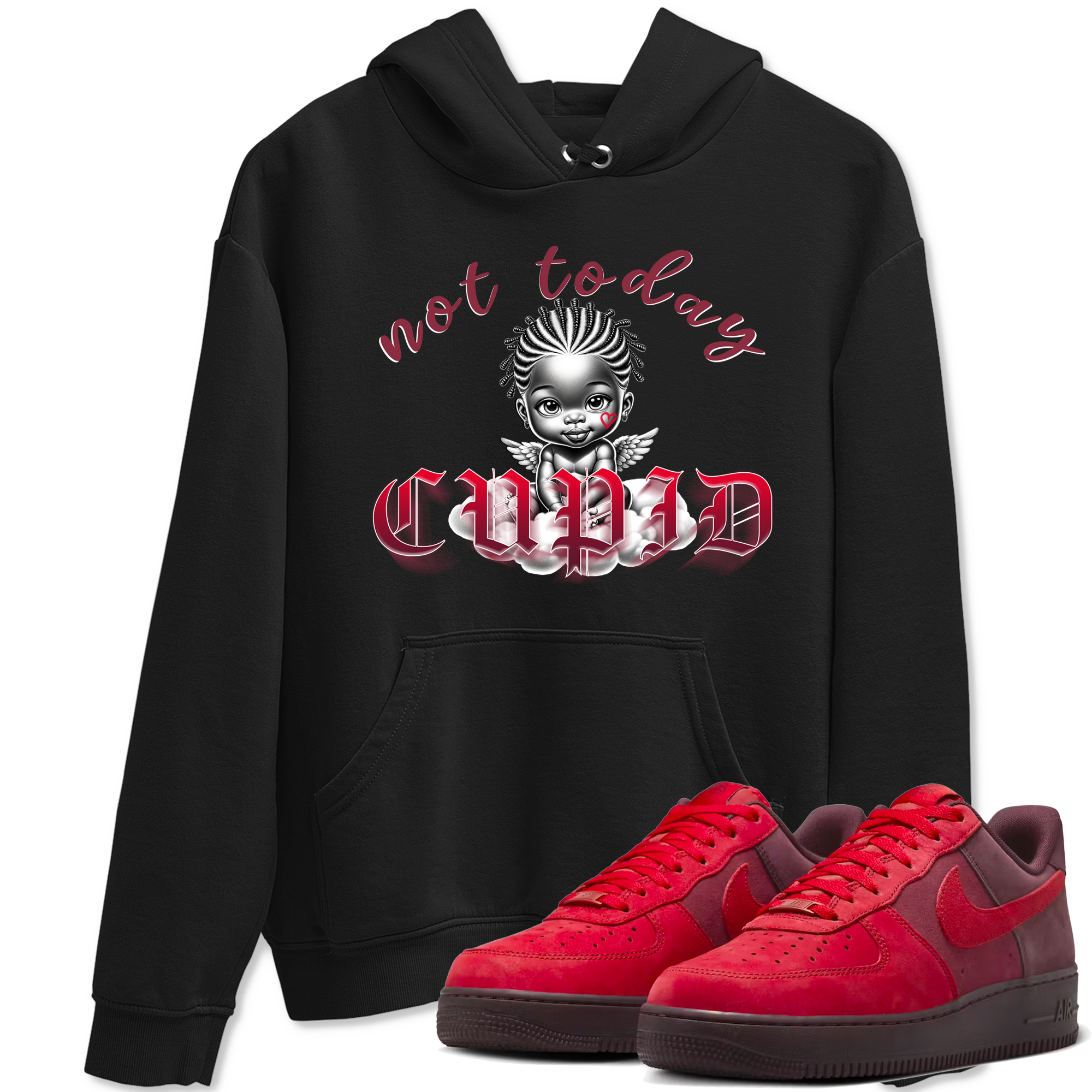 AF1 Layers Of Love shirt Valentine's Day Shirt to match jordans Not Today Cupid sneaker tees Air Force 1 Layers Of Love Drip Gear Zone unisex cotton Black 1 crew neck shirt