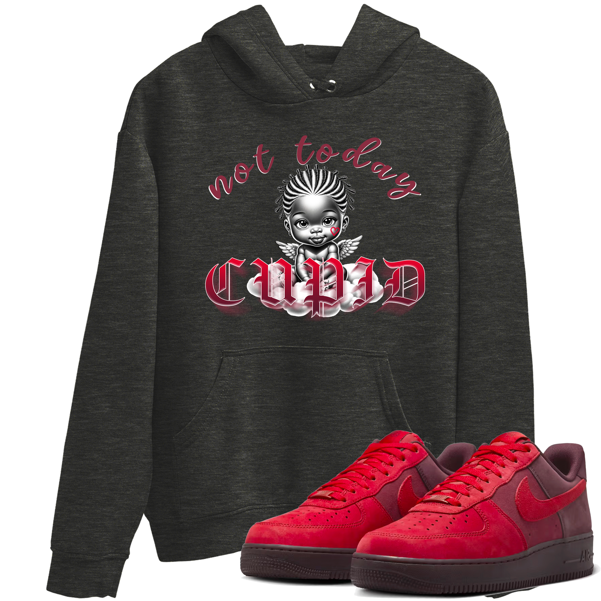 AF1 Layers Of Love shirt Valentine's Day Shirt to match jordans Not Today Cupid sneaker tees Air Force 1 Layers Of Love Drip Gear Zone unisex cotton Charcoal Heather 1 crew neck shirt