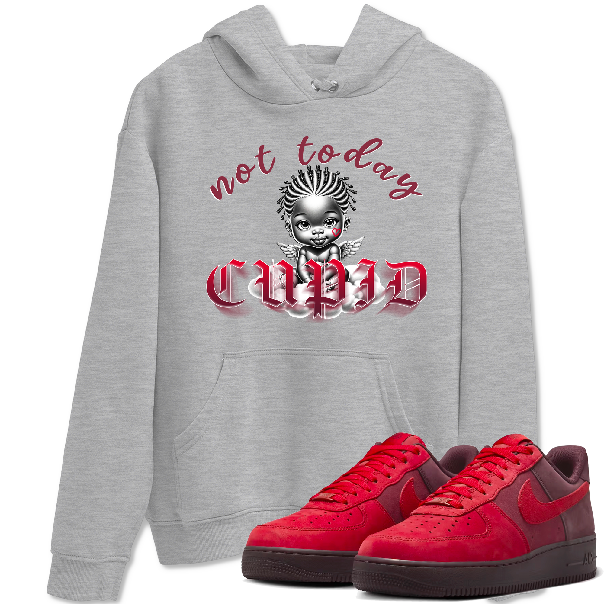 AF1 Layers Of Love shirt Valentine's Day Shirt to match jordans Not Today Cupid sneaker tees Air Force 1 Layers Of Love Drip Gear Zone unisex cotton Heather Grey 1 crew neck shirt