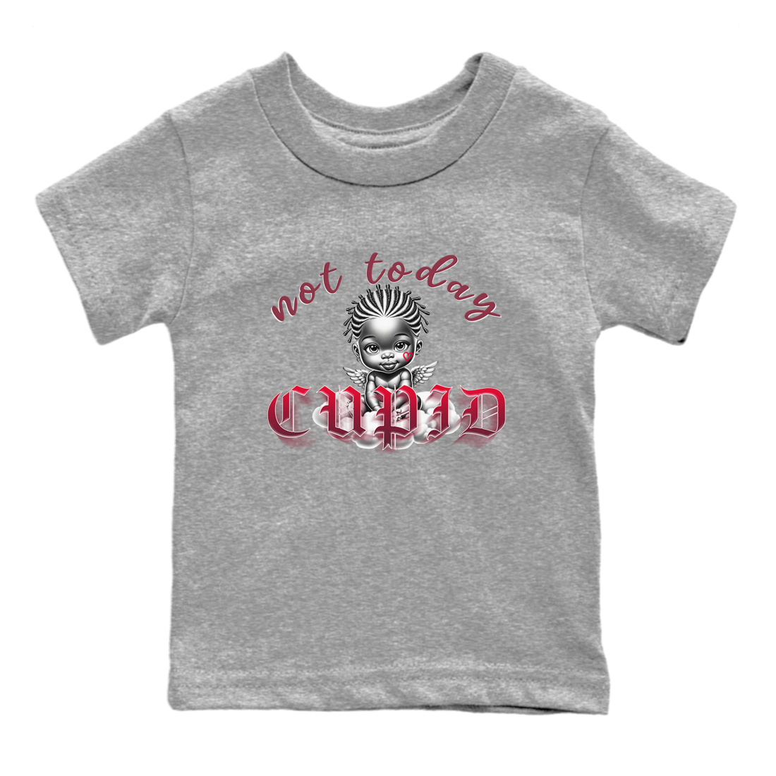 AF1 Layers Of Love shirt Valentine's Day Shirt to match jordans Not Today Cupid sneaker tees Air Force 1 Layers Of Love Drip Gear Zone baby toddler Heather Grey 2 cotton Shirt