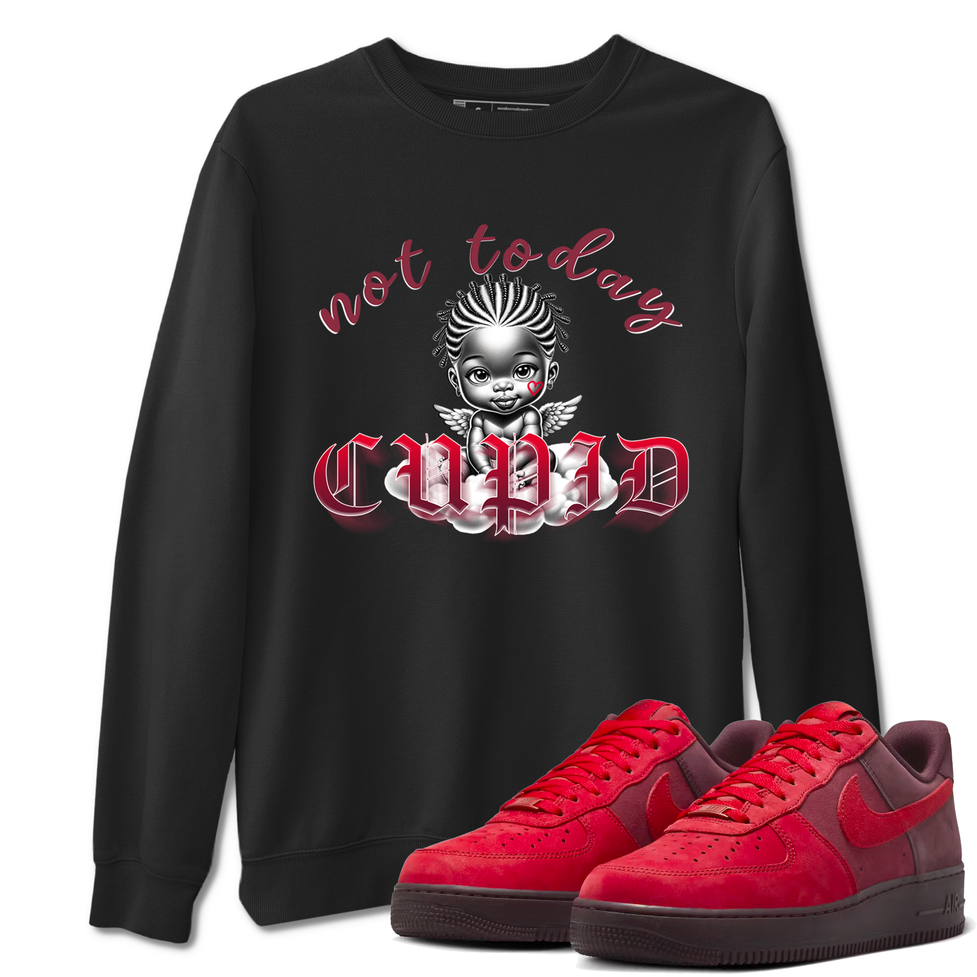 AF1 Layers Of Love shirt Valentine's Day Shirt to match jordans Not Today Cupid sneaker tees Air Force 1 Layers Of Love Drip Gear Zone unisex cotton Black 1 crew neck shirt