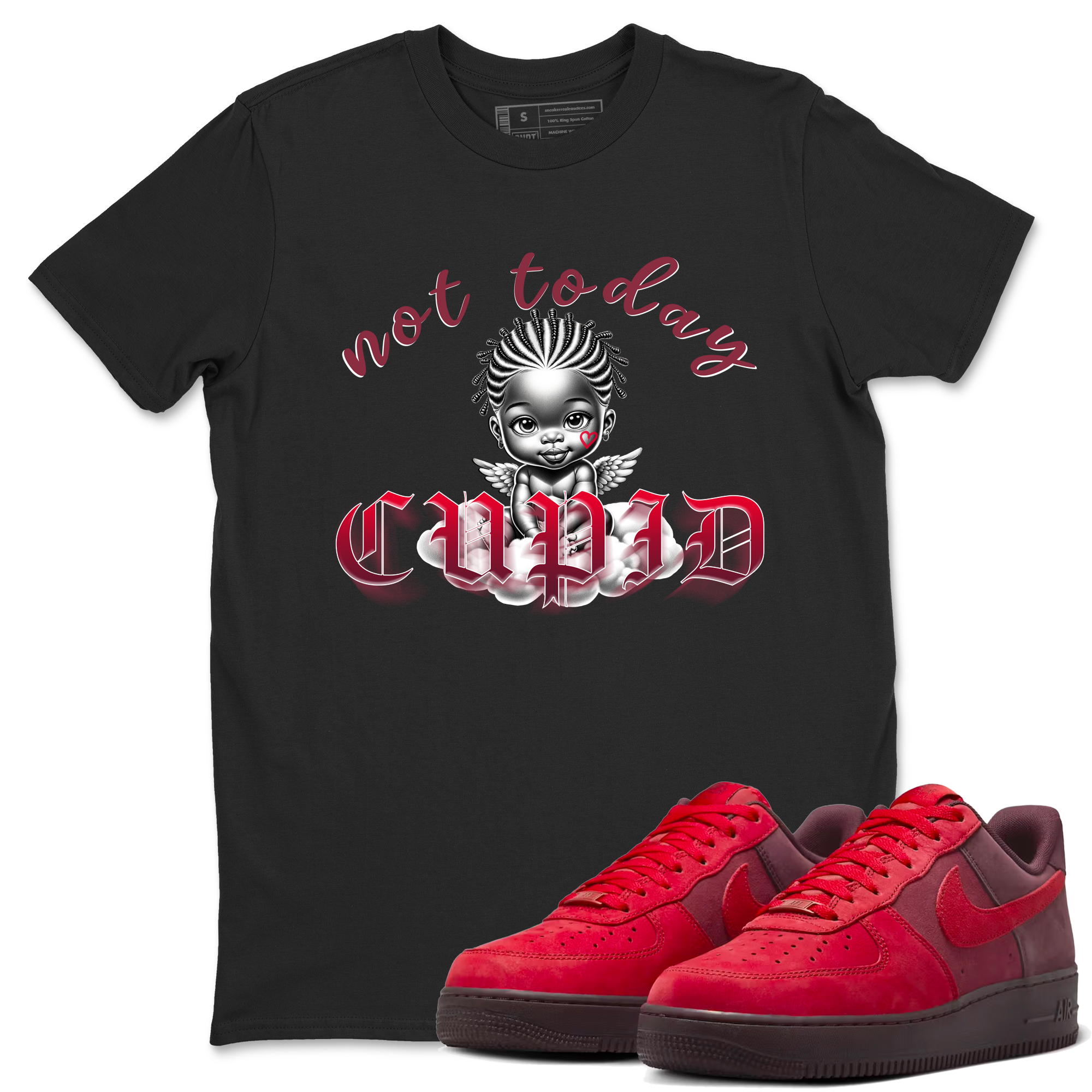 AF1 Layers Of Love shirt Valentine's Day Shirt to match jordans Not Today Cupid sneaker tees Air Force 1 Layers Of Love Drip Gear Zone unisex cotton Black 1 crew neck shirt