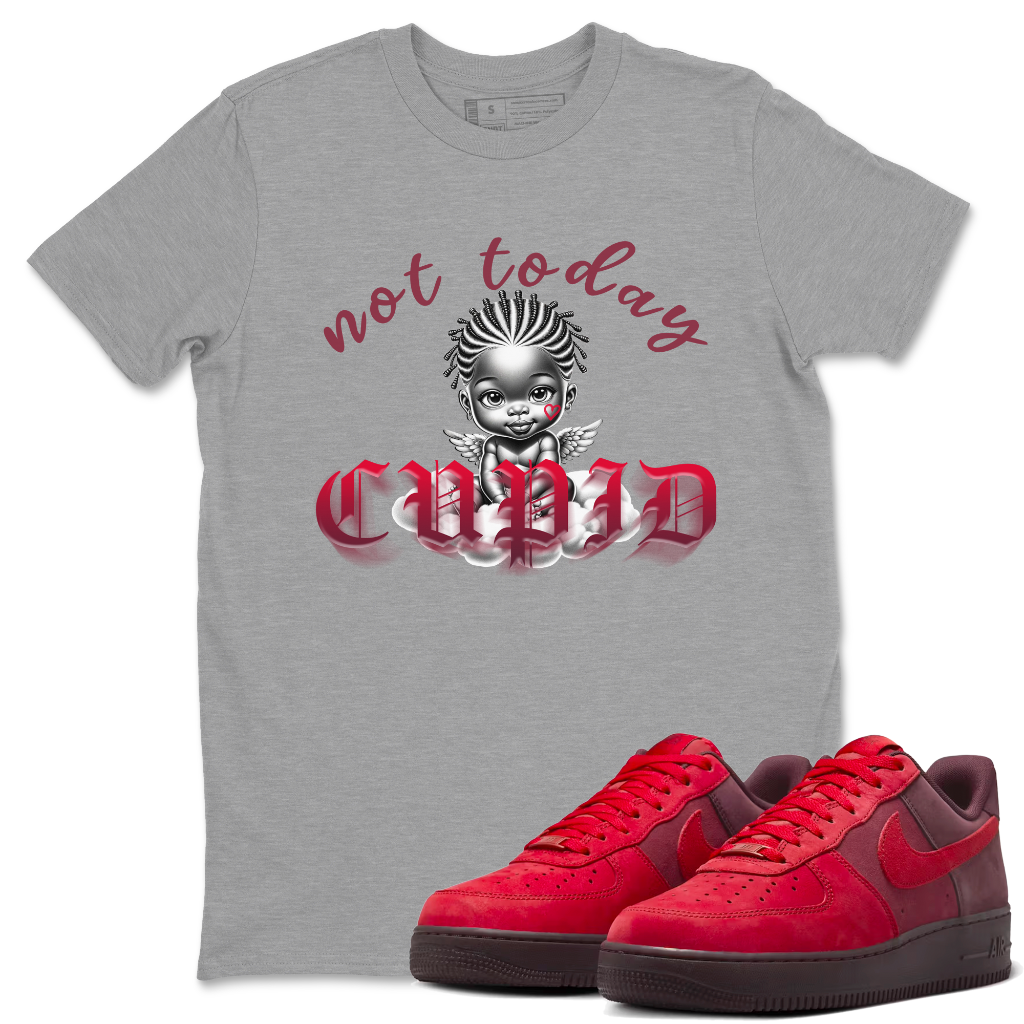 AF1 Layers Of Love shirt Valentine's Day Shirt to match jordans Not Today Cupid sneaker tees Air Force 1 Layers Of Love Drip Gear Zone unisex cotton Heather Grey 1 crew neck shirt
