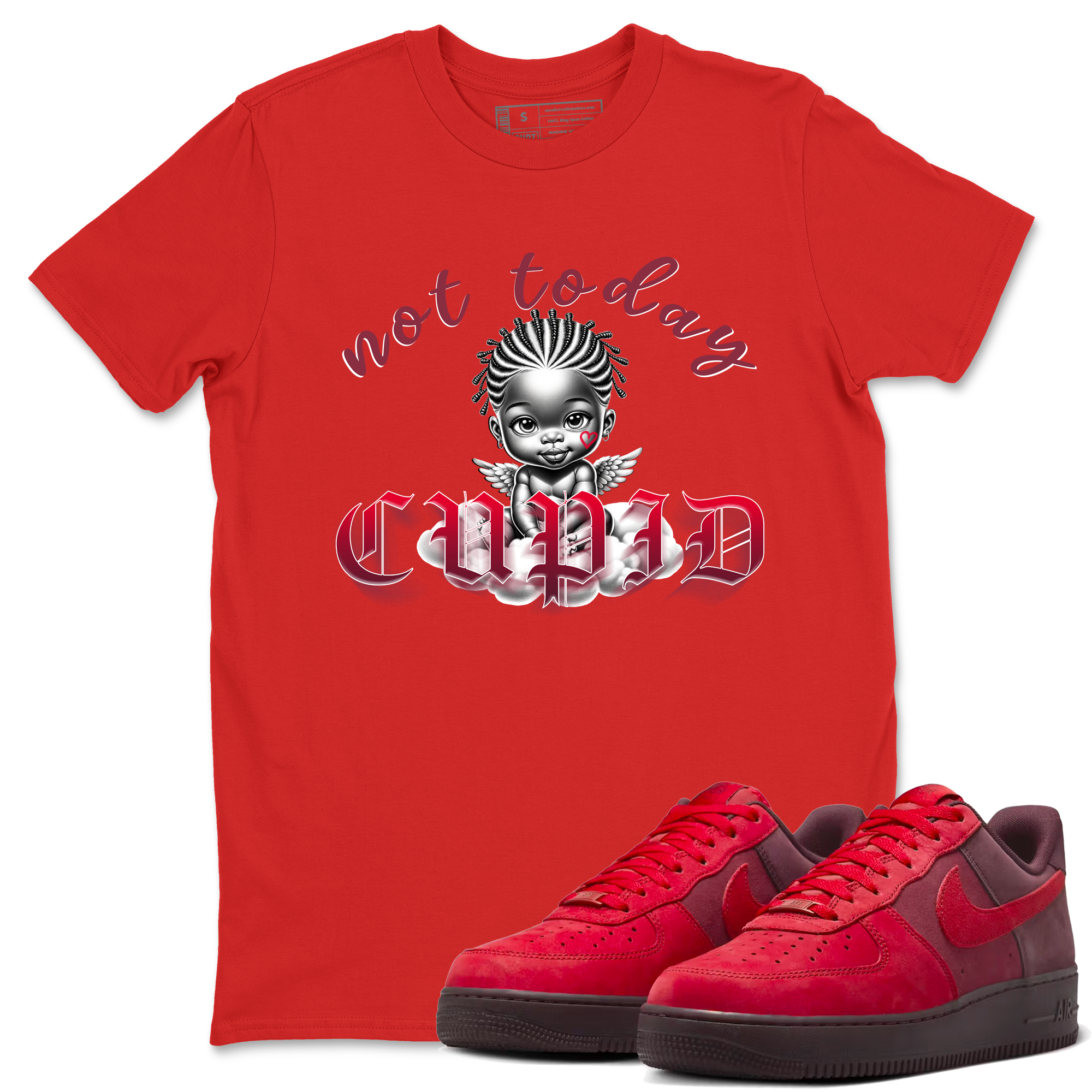 AF1 Layers Of Love shirt Valentine's Day Shirt to match jordans Not Today Cupid sneaker tees Air Force 1 Layers Of Love Drip Gear Zone unisex cotton Red 1 crew neck shirt
