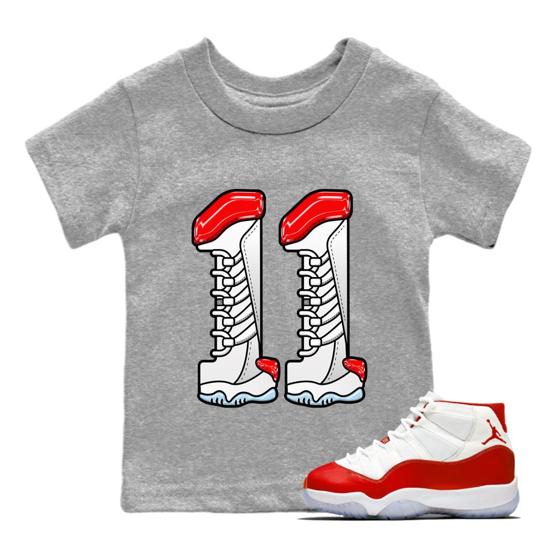Air Jordan 11 cherry Sneaker Match Tees Number 11 Sneaker Tees Air Jordan 11 cherry Jordan to match sneaker T-Shirt Kids Shirts