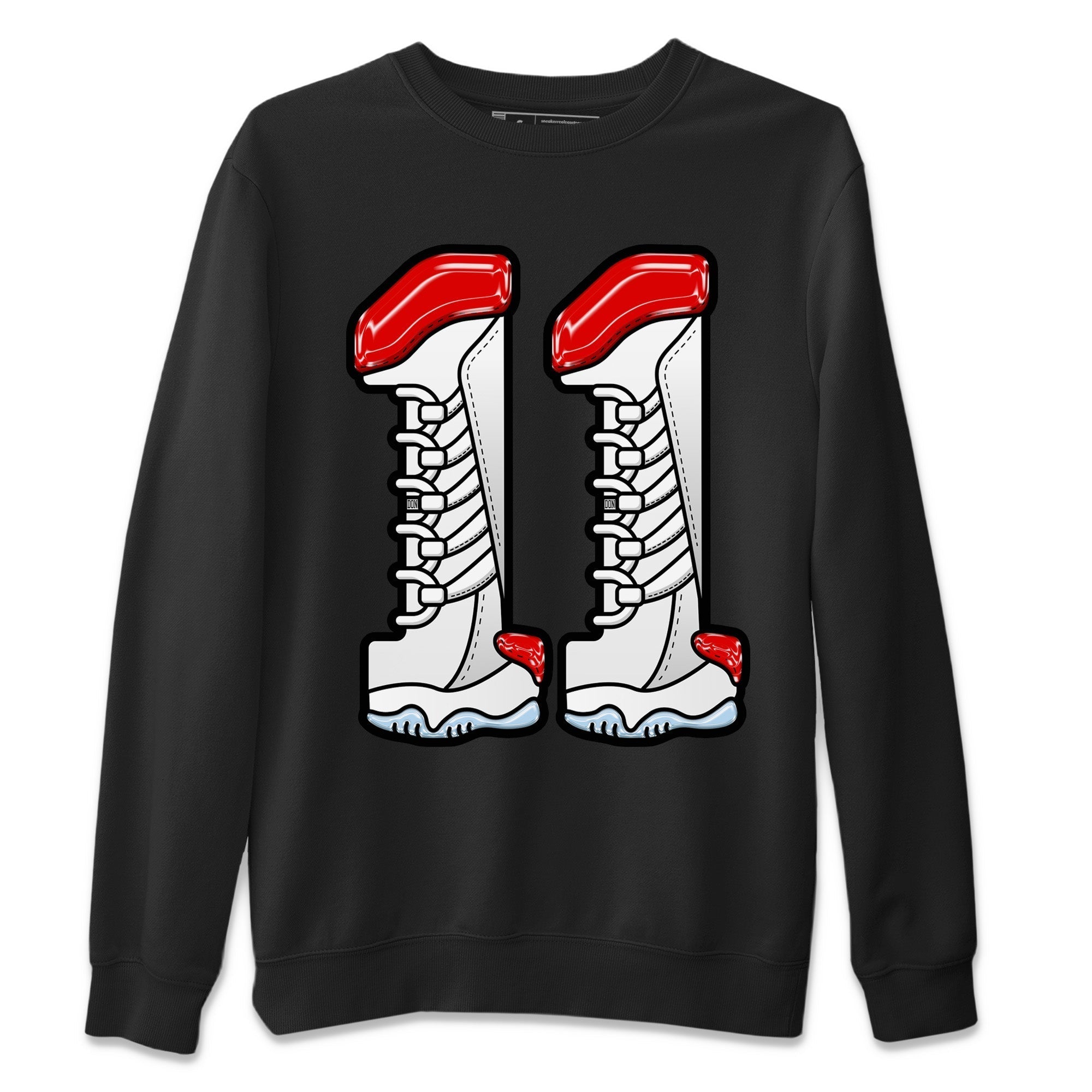 Air Jordan 11 cherry Sneaker Match Tees Number 11 Sneaker Tees Air Jordan 11 cherry Jordan to match sneaker T-Shirt Crew Neck Shirts