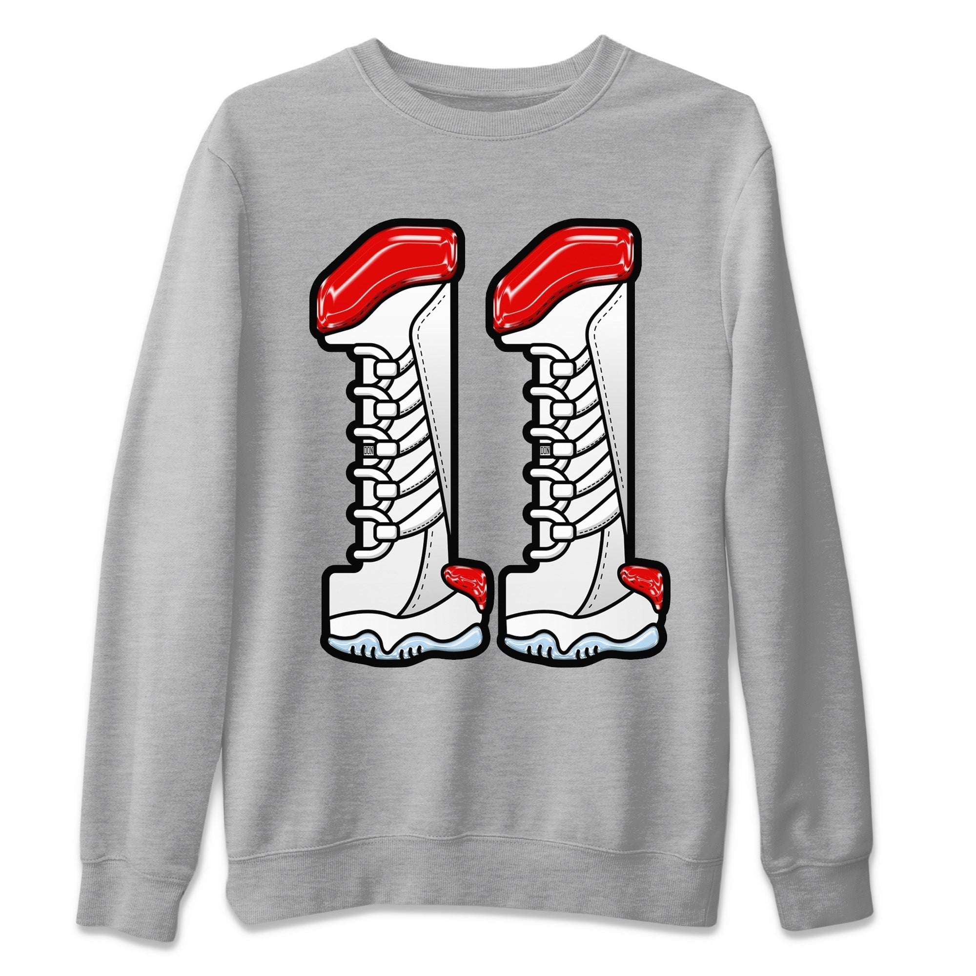 Air Jordan 11 cherry Sneaker Match Tees Number 11 Sneaker Tees Air Jordan 11 cherry Jordan to match sneaker T-Shirt Crew Neck Shirts