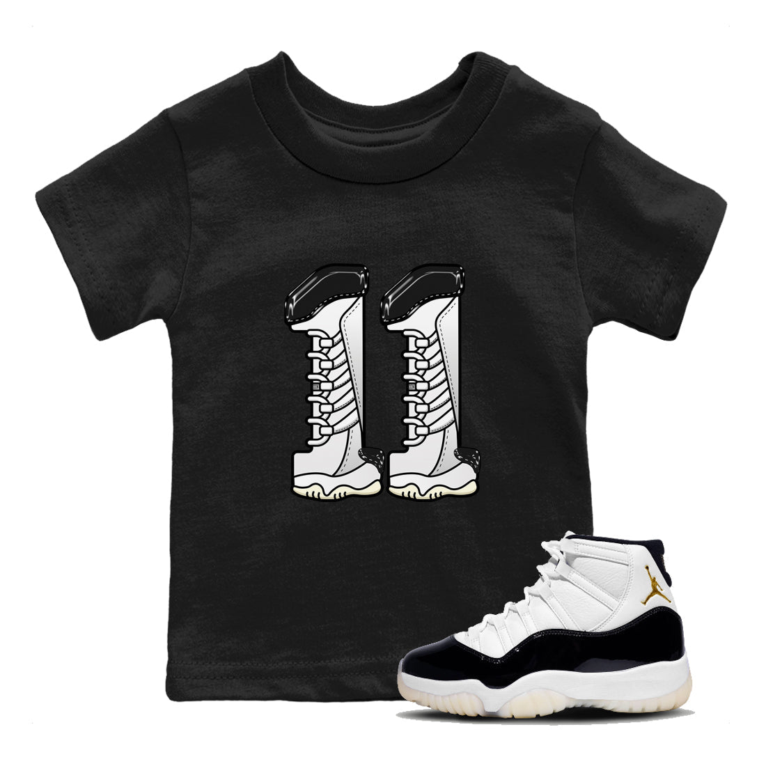 11s Gratitude shirt to match jordans Number 11 sneaker tees Air Jordan 11 Gratitude Drip Gear Zone Baby Toddler Black 1 T-Shirt