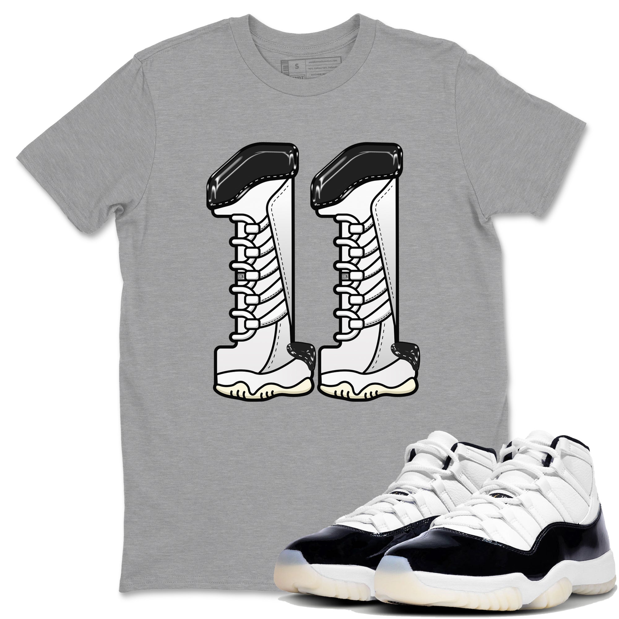 11s Gratitude shirt to match jordans Number 11 sneaker tees Air Jordan 11 Gratitude Drip Gear Zone Unisex Heather Grey 1 T-Shirt