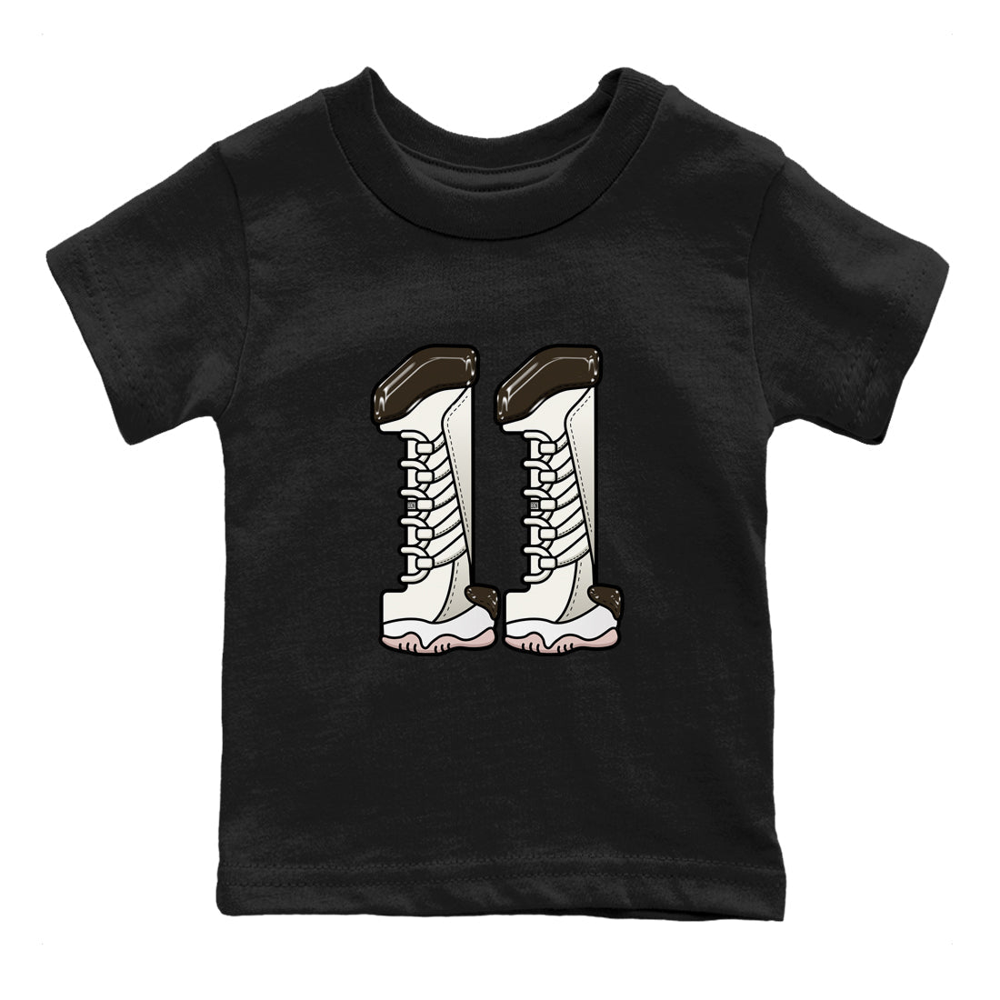 11s Neapolitan shirt to match jordans Number 11 sneaker matching t-shirts and clothing Air Jordan 11 Neapolitan Drip Gear Zone Youth Kids Toddler Black 2 T-Shirt