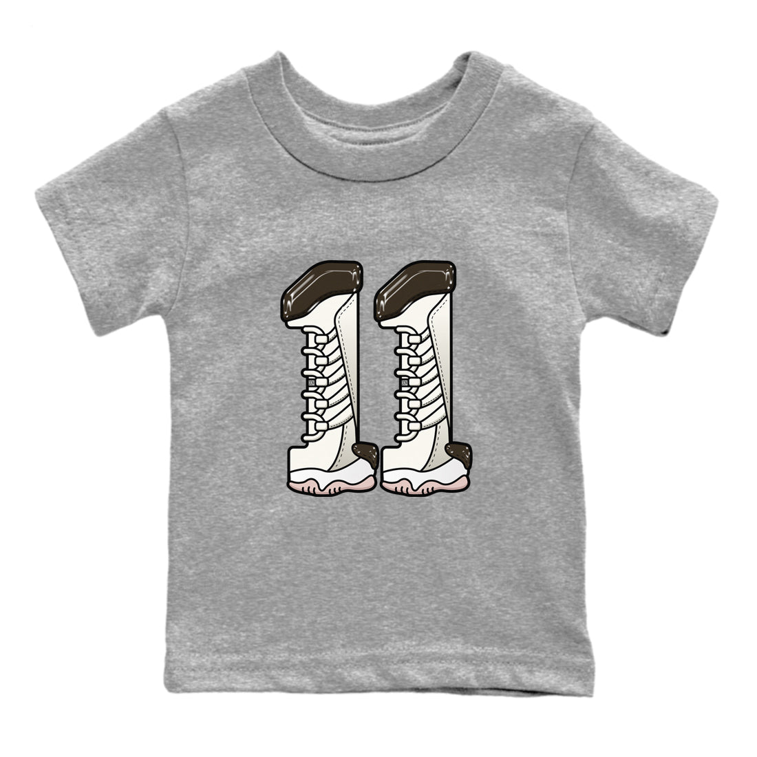11s Neapolitan shirt to match jordans Number 11 sneaker matching t-shirts and clothing Air Jordan 11 Neapolitan Drip Gear Zone Youth Kids Toddler Heather Grey 2 T-Shirt