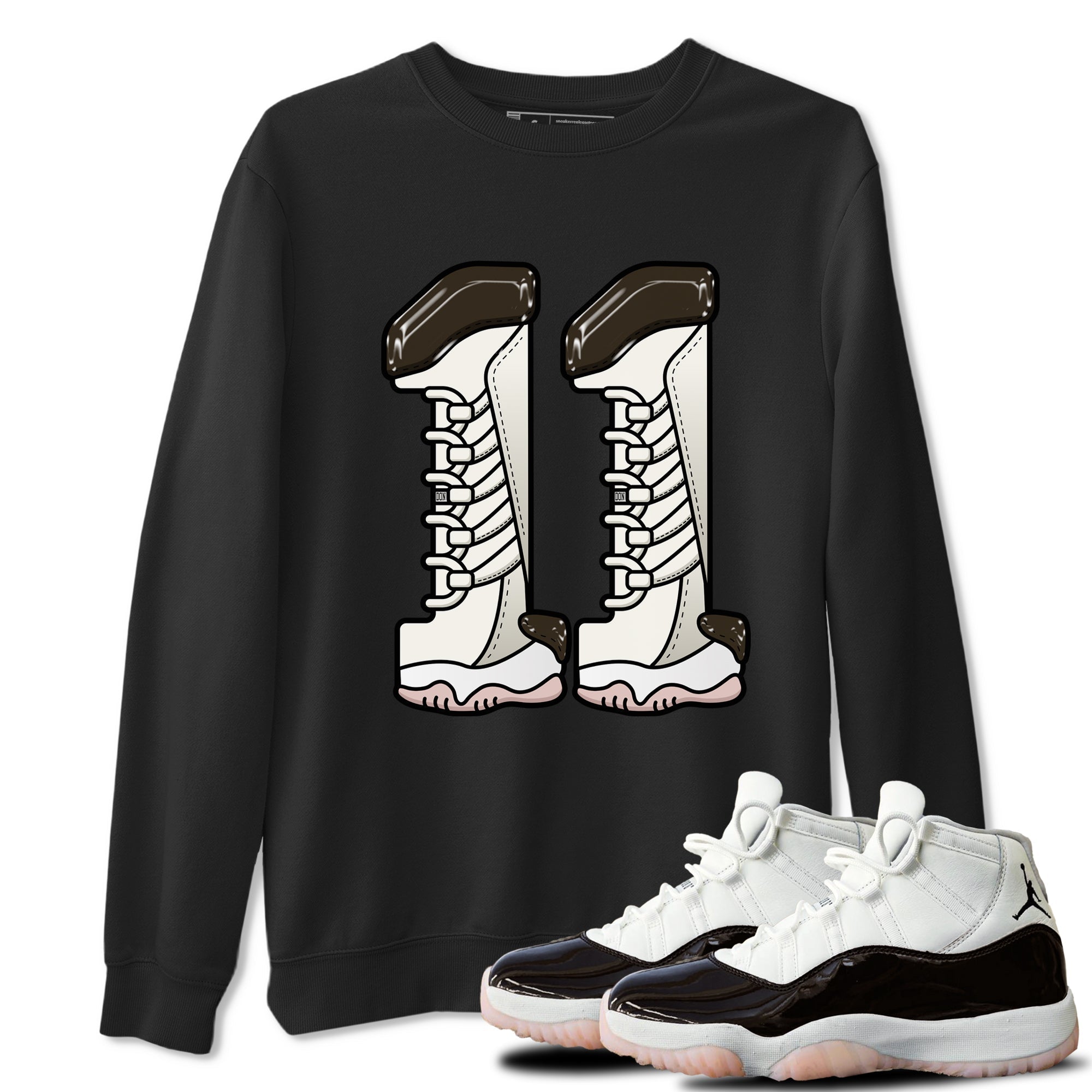 11s Neapolitan shirt to match jordans Number 11 sneaker matching t-shirts and clothing Air Jordan 11 Neapolitan Drip Gear Zone Cotton Casual Unisex Black 1 T-Shirt