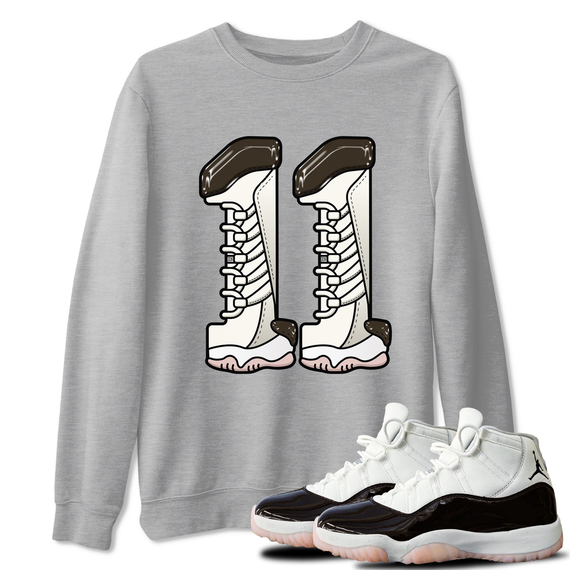 11s Neapolitan shirt to match jordans Number 11 sneaker matching t-shirts and clothing Air Jordan 11 Neapolitan Drip Gear Zone Cotton Casual Unisex Heather Grey 1 T-Shirt