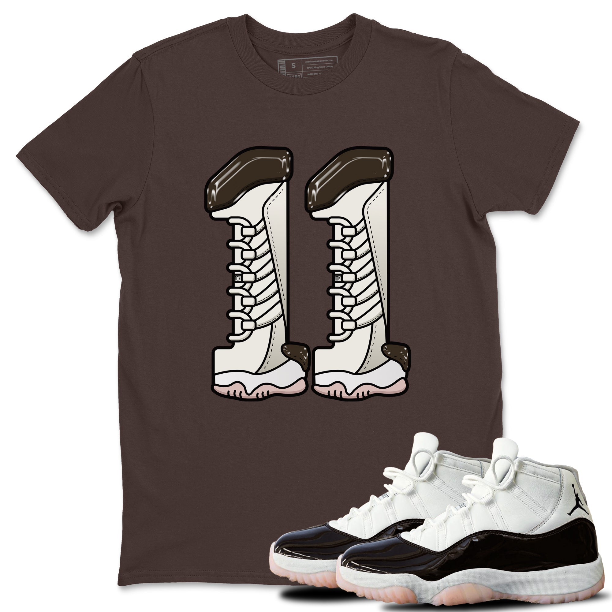 11s Neapolitan shirt to match jordans Number 11 sneaker matching t-shirts and clothing Air Jordan 11 Neapolitan Drip Gear Zone Cotton Casual Unisex Dark Chocolate 1 T-Shirt