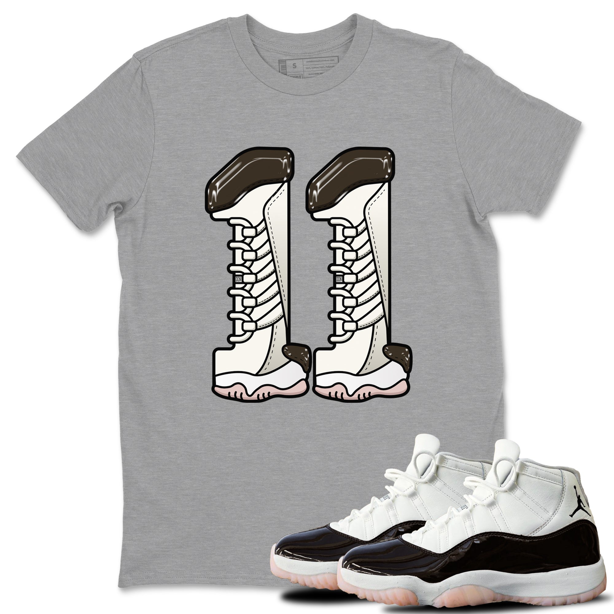 11s Neapolitan shirt to match jordans Number 11 sneaker matching t-shirts and clothing Air Jordan 11 Neapolitan Drip Gear Zone Cotton Casual Unisex Heather Grey 1 T-Shirt