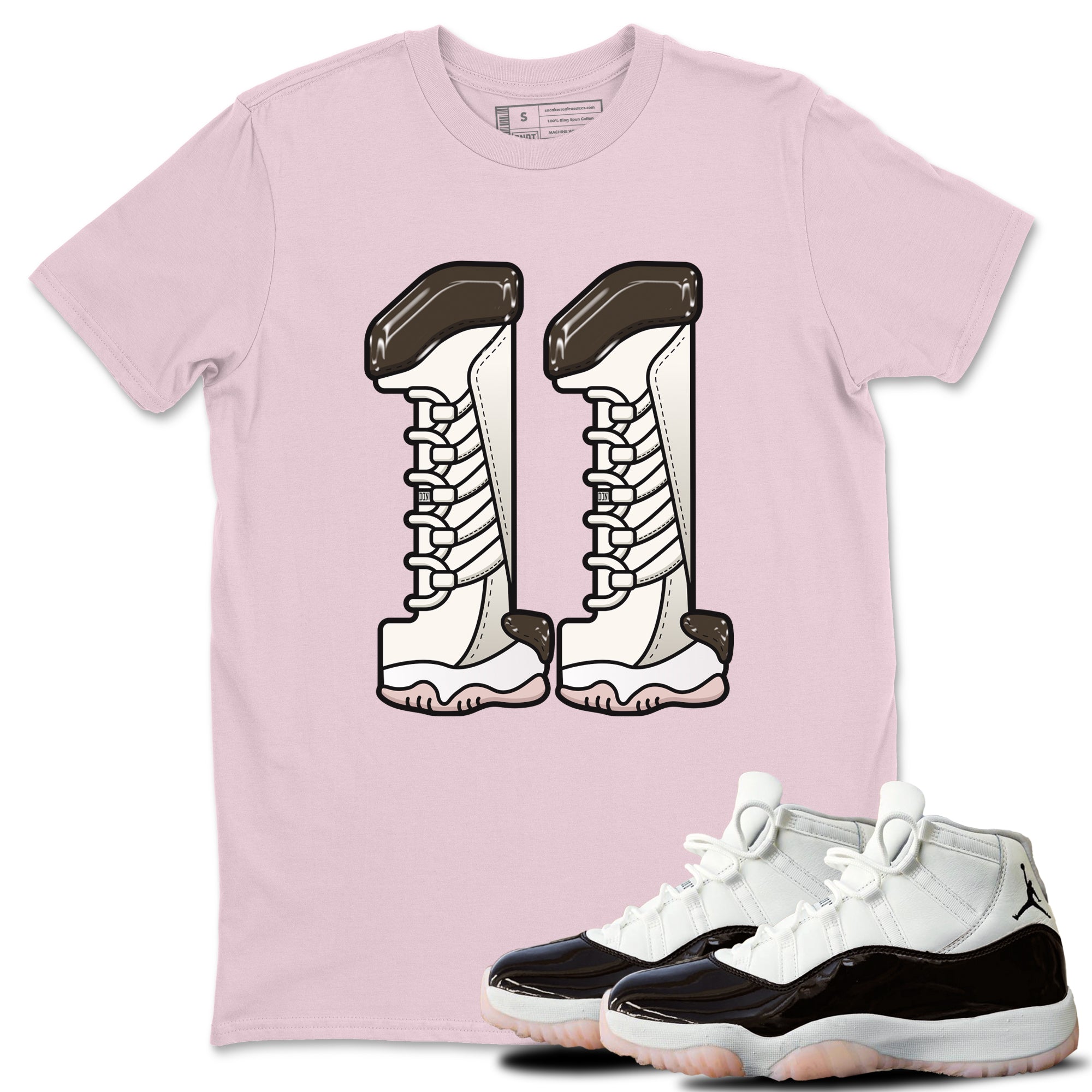 11s Neapolitan shirt to match jordans Number 11 sneaker matching t-shirts and clothing Air Jordan 11 Neapolitan Drip Gear Zone Cotton Casual Unisex Pink 1 T-Shirt