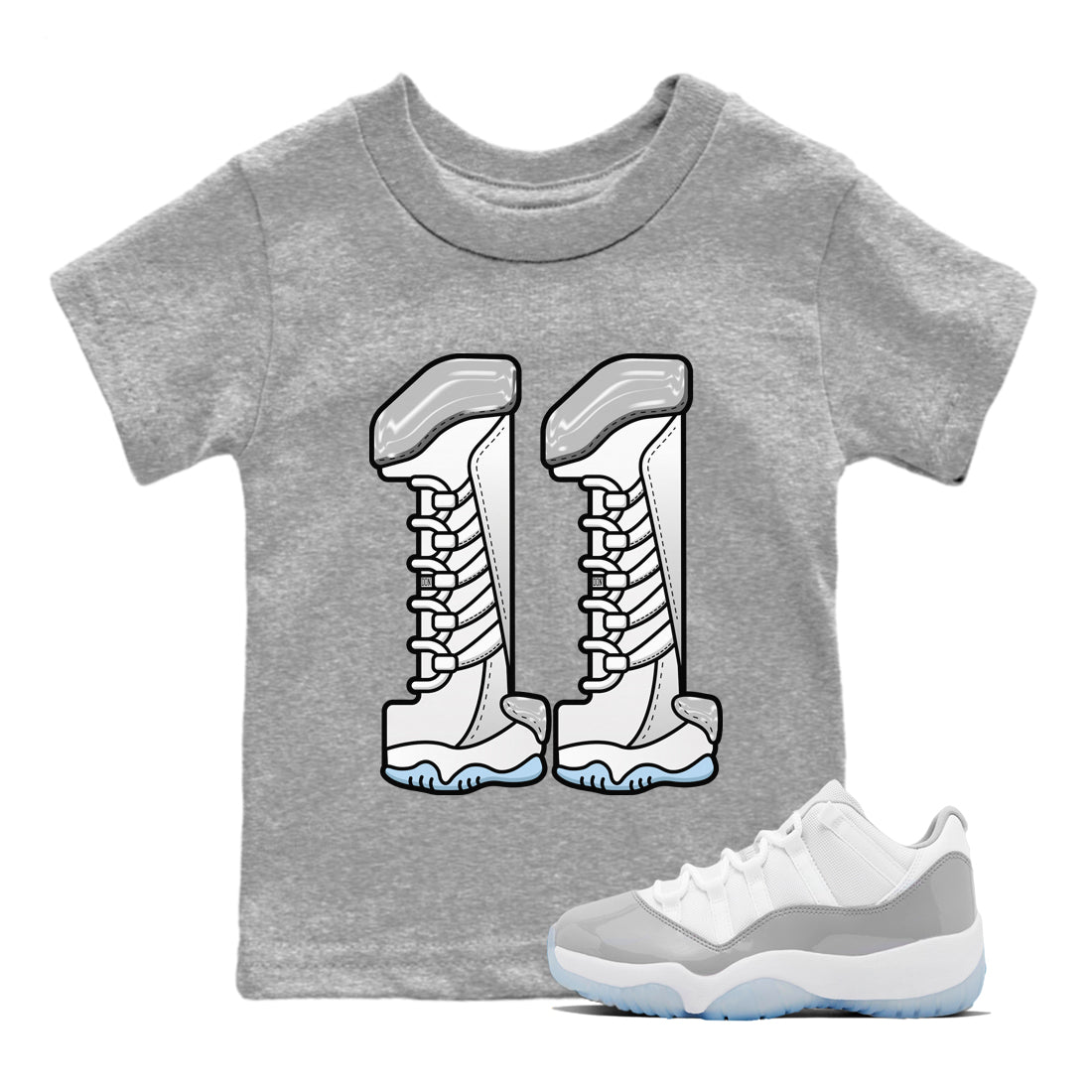 Air Jordan 11 White Cement Number 11 Baby and Kids Streetwear Sneaker Shirt Air Jordan 11 Cement Grey Kids Streetwear Sneaker Shirt Size Chart