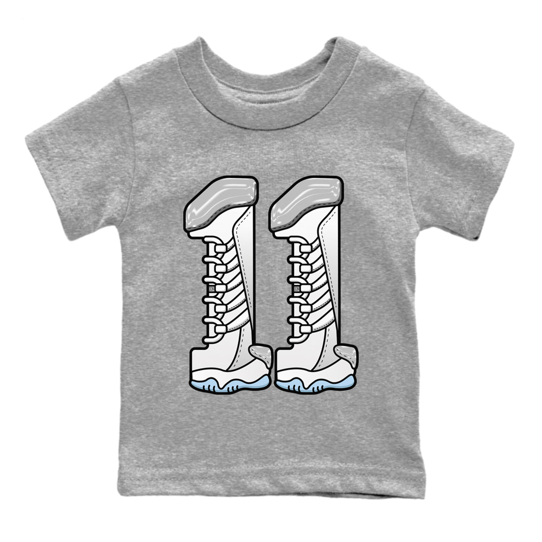 Air Jordan 11 White Cement Sneaker Match Tees Number 11 Streetwear Sneaker Shirt Air Jordan 11 Cement Grey Sneaker Release Tees Kids Shirts Heather Grey 2